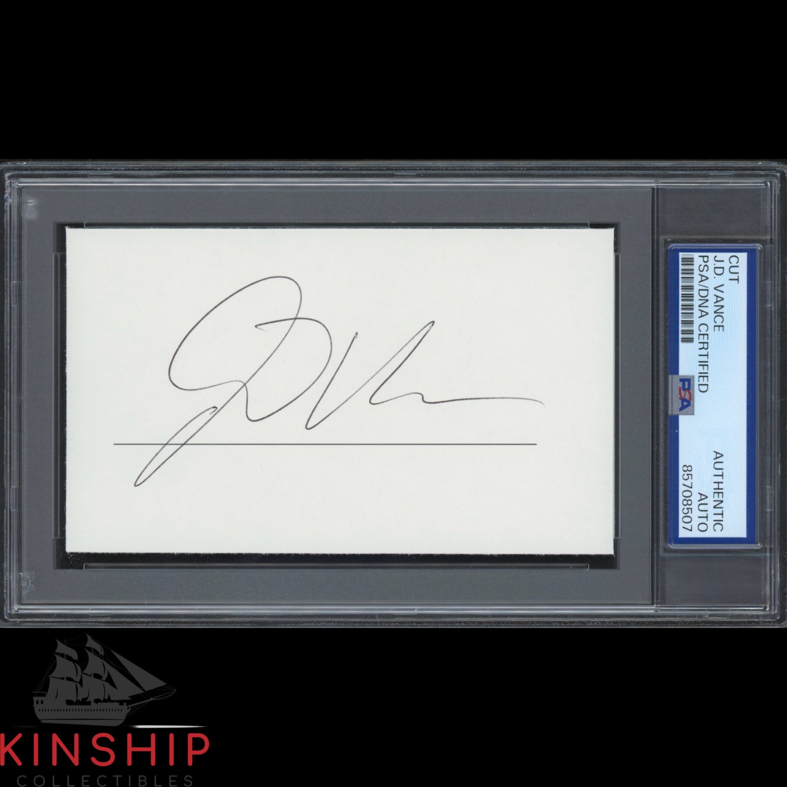 Vice President JD Vance signed 3x5 Cut PSA DNA Slab Trump VP Auto C5629