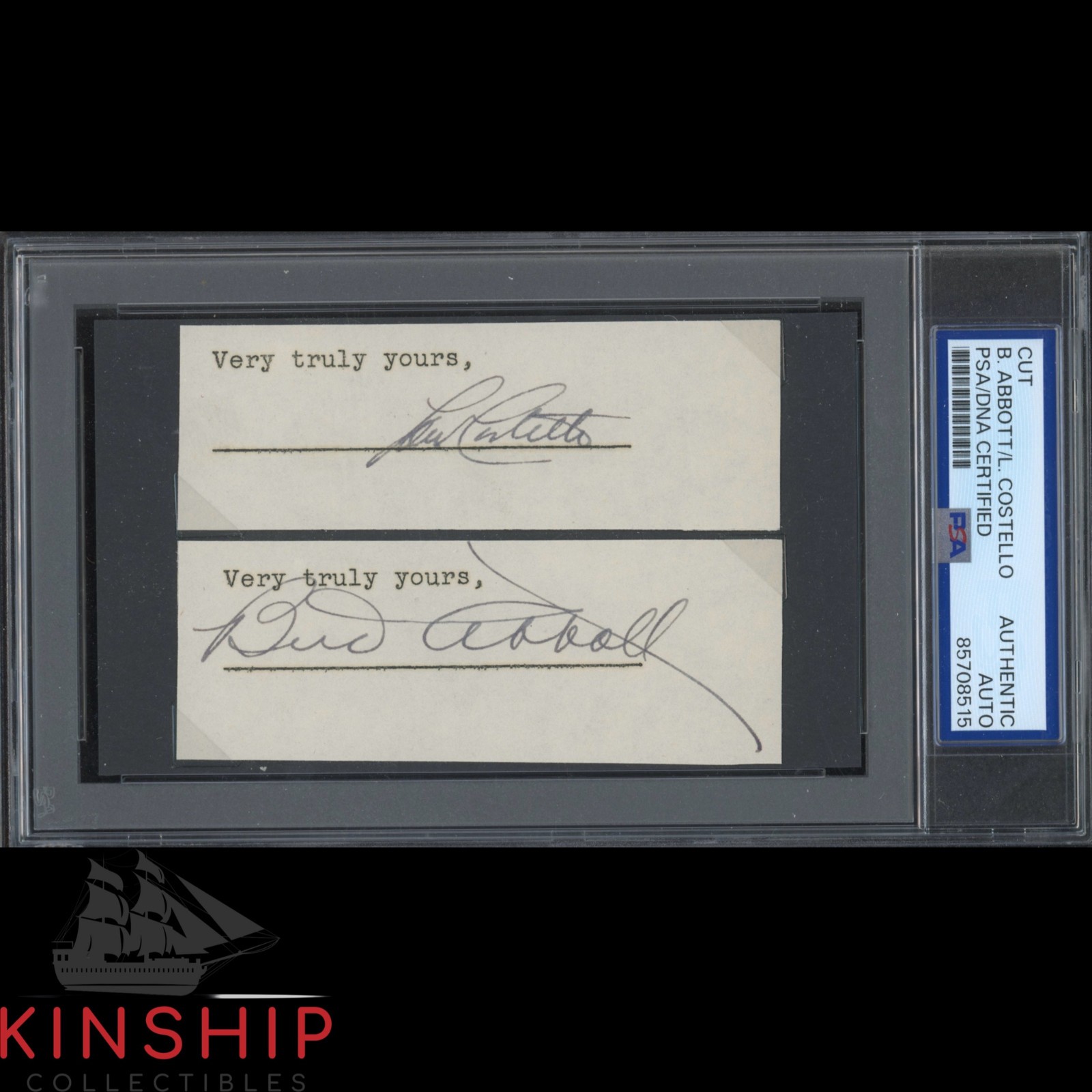 Bud Abbott & Lou Costello signed Cut PSA DNA Slab Rare Auto C5631
