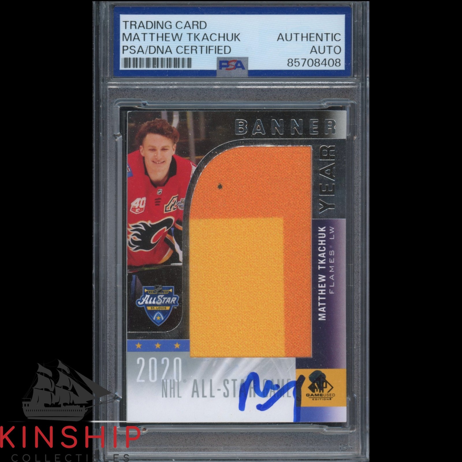 Matthew Tkachuk signed 2020-21 Upper Deck SP Game Used Card PSA DNA Auto C5622