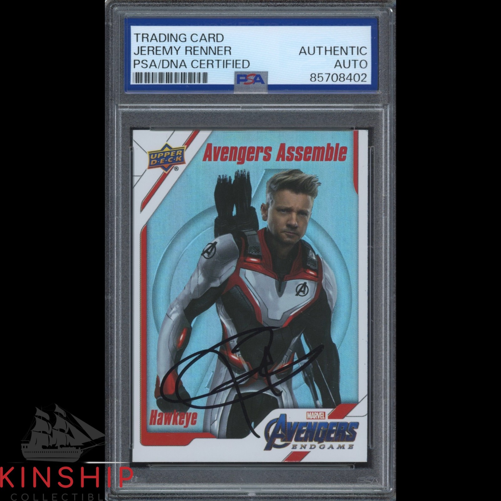 Jeremy Renner signed 2020 Upper Deck Card PSA DNA Slab Avengers Auto C5699