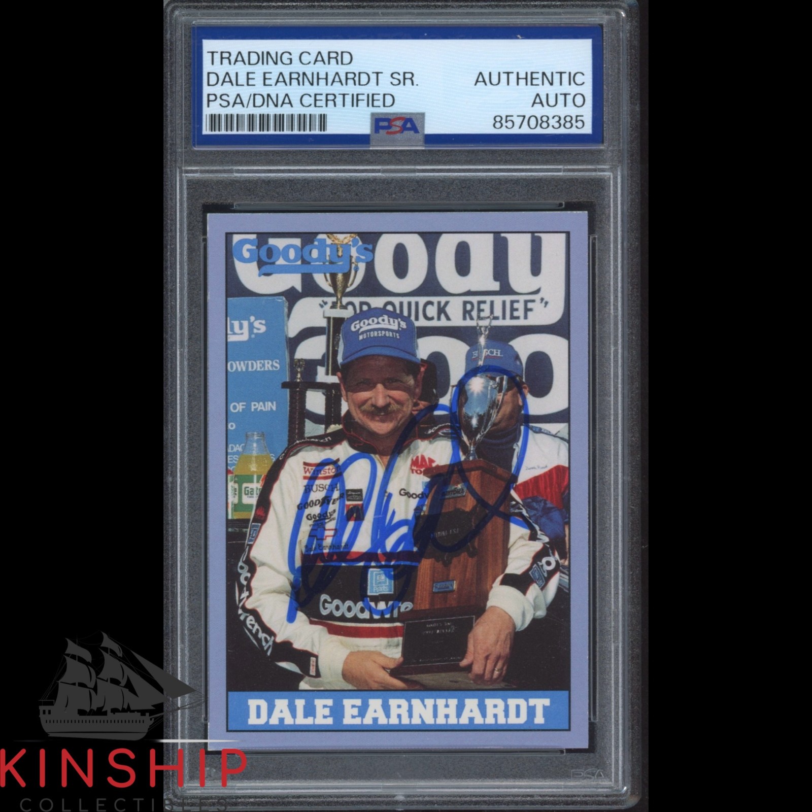 Dale Earnhardt Sr signed 1992 Traks Trading Card PSA DNA Slab NASCAR Auto C5598
