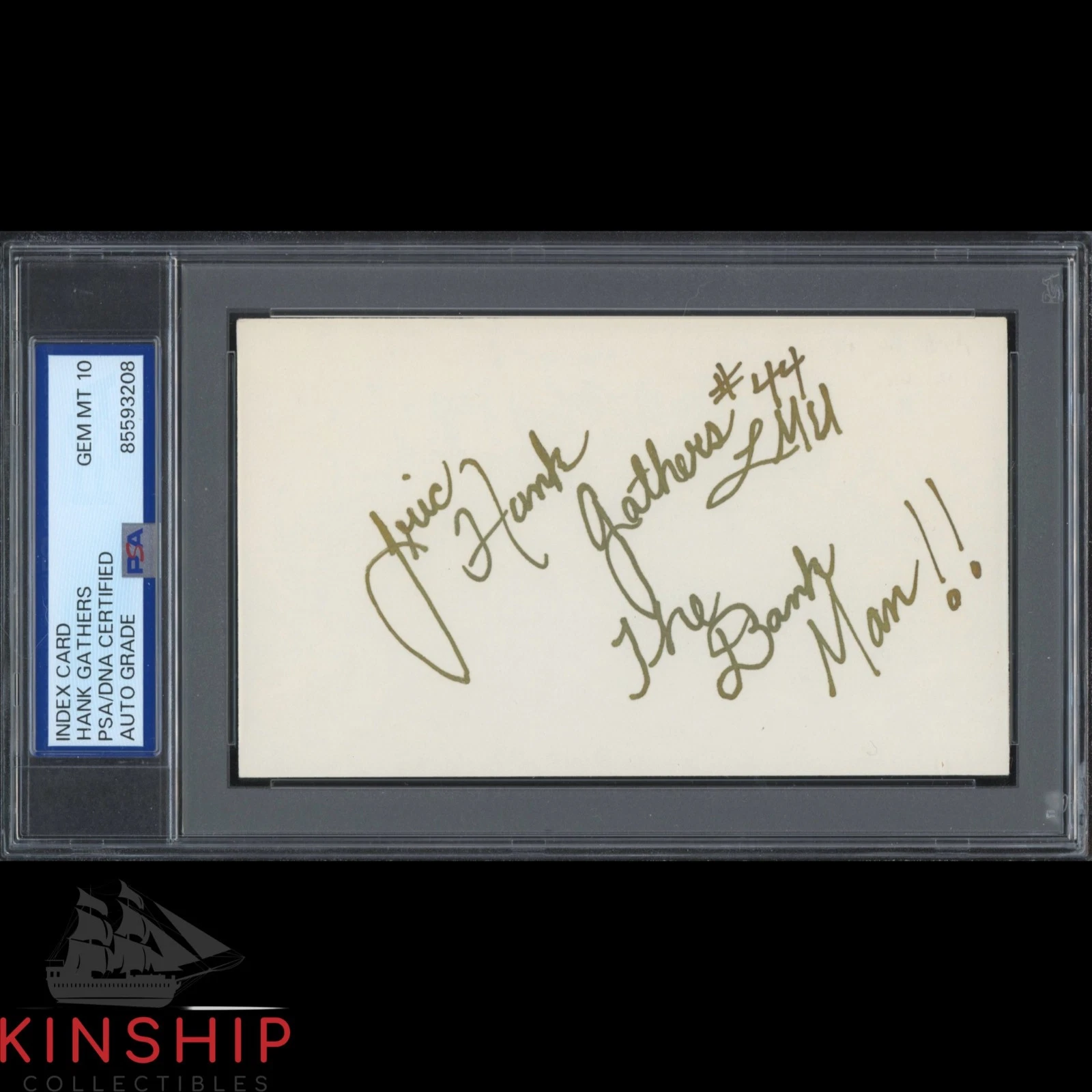 Hank Gathers signed 3x5 Index Card PSA DNA Slab Inscribed Basketball Auto C5647
