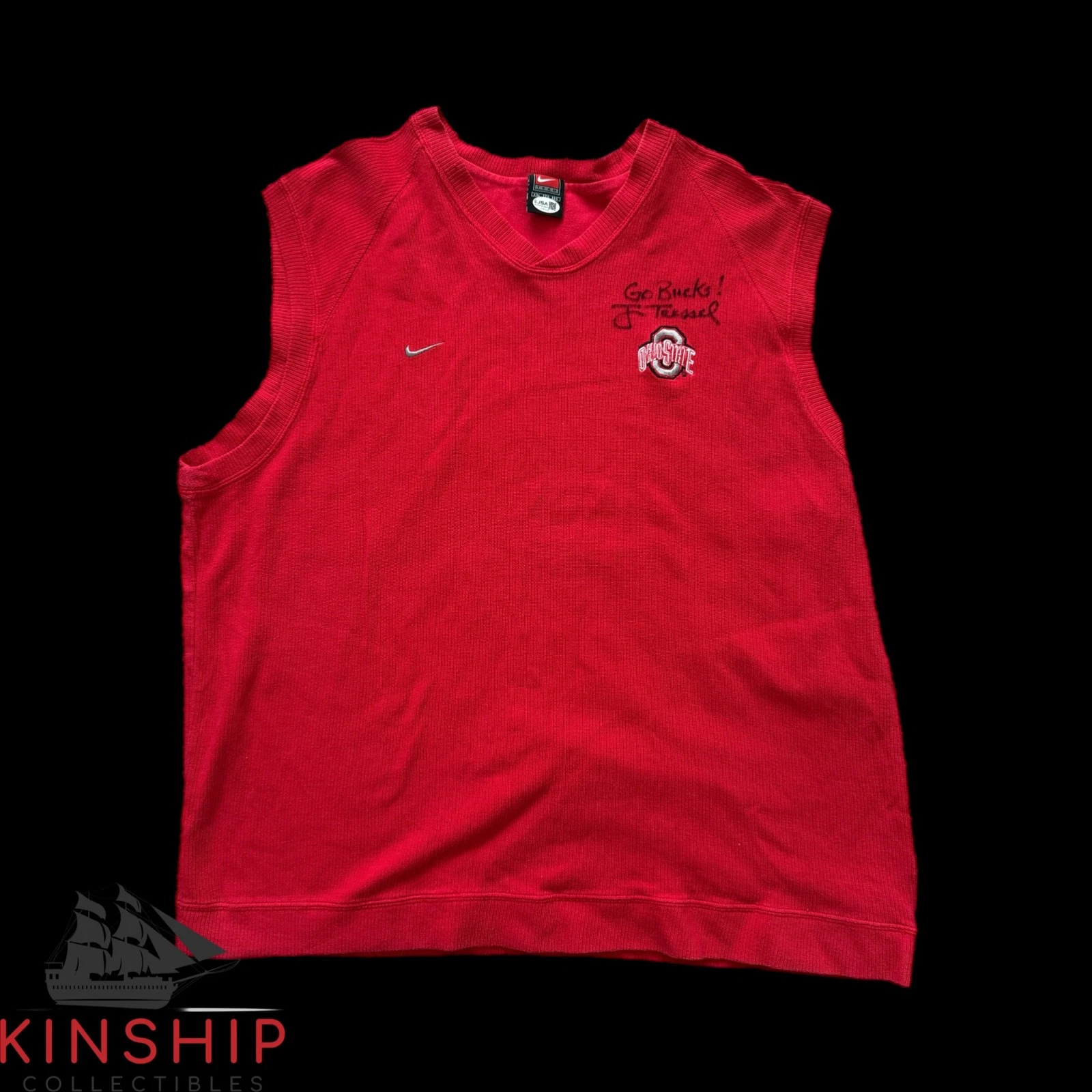 Jim Tressel signed Nike Ohio State Football Sweater Vest JSA COA Auto Z2509