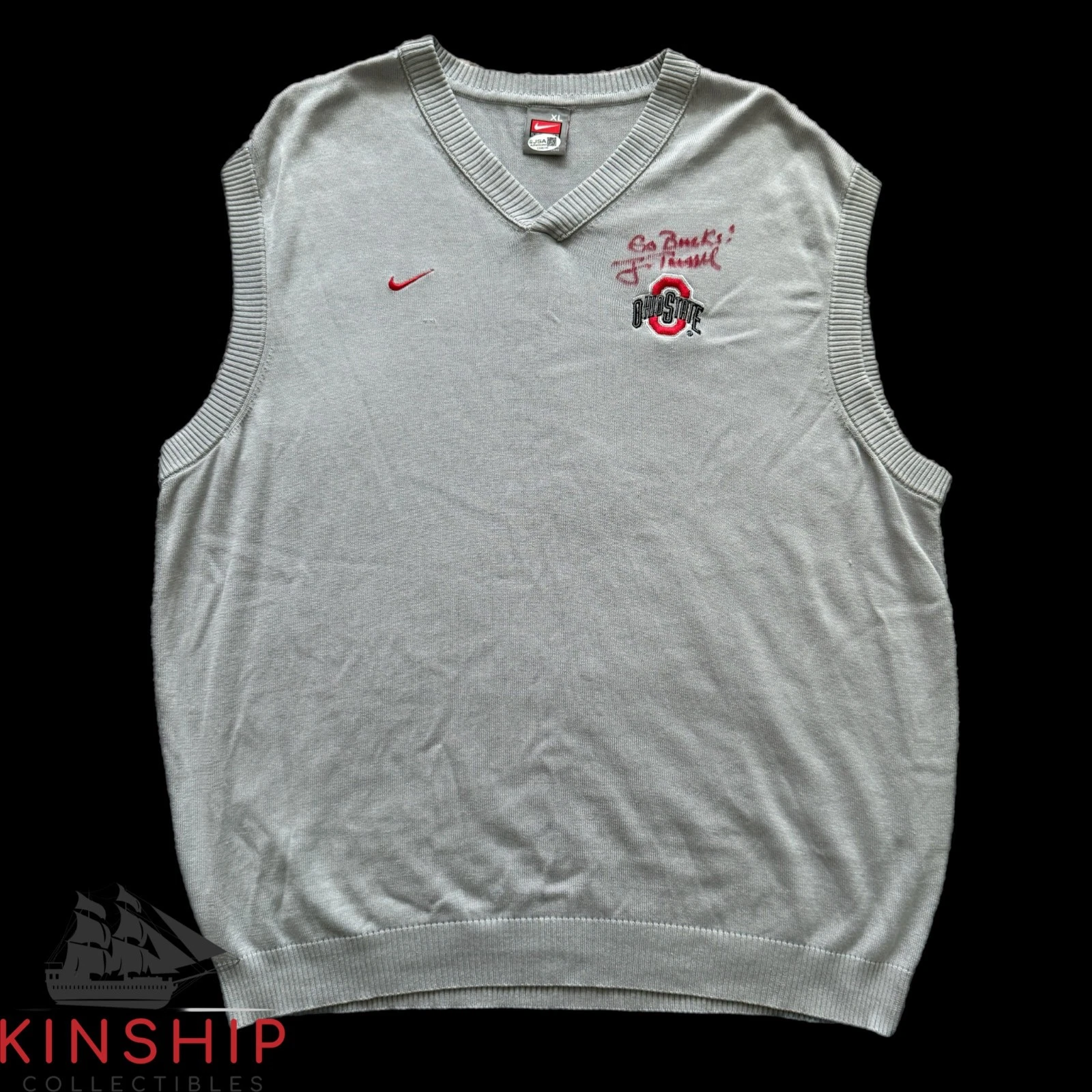 Jim Tressel signed Nike Ohio State Football Sweater Vest JSA COA Auto Z2511