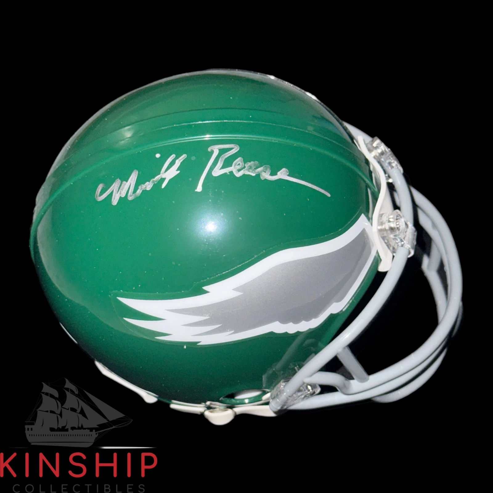 Merrill Reese signed Philadelphia Eagles Mini Helmet JSA COA Rare HOF Auto F93