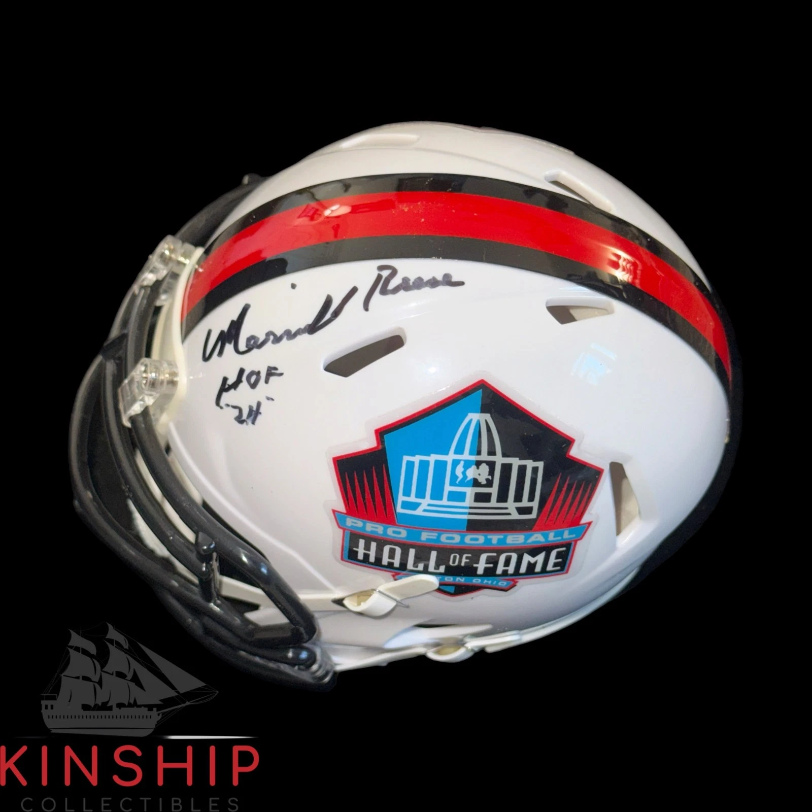 Merrill Reese signed Football HOF Mini Helmet JSA COA Rare Eagles Auto F94