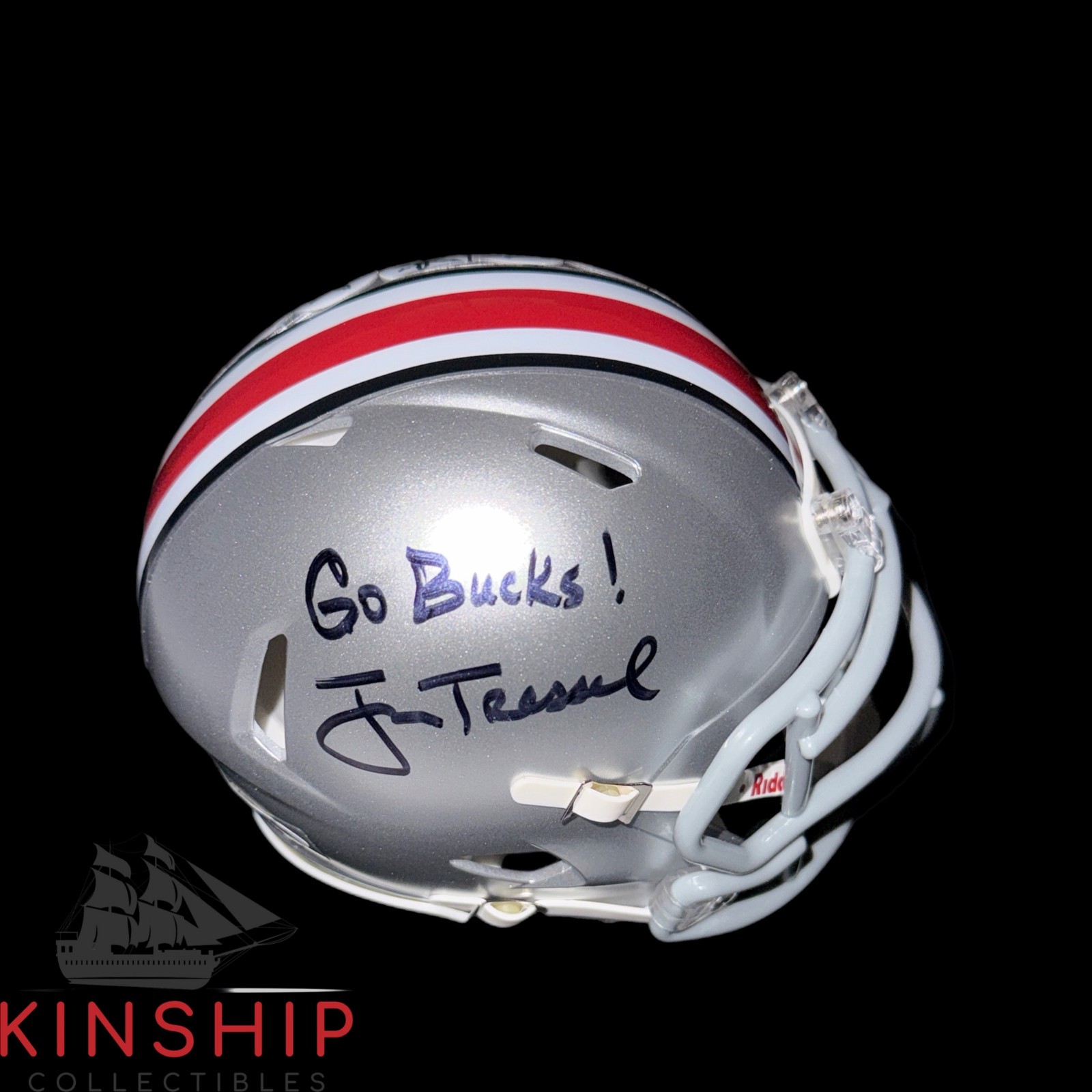 Jim Tressel signed Ohio State Mini Helmet JSA COA Inscribed Auto Rare F96