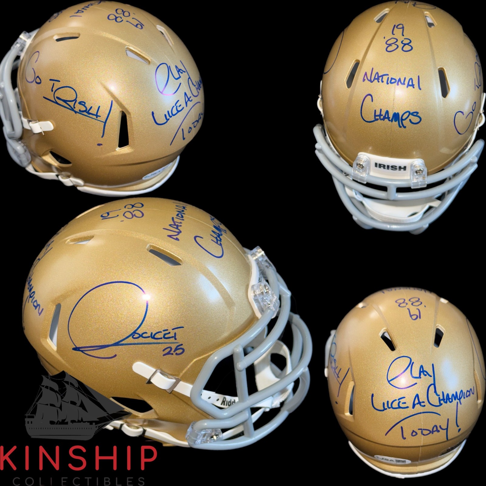 Rocket Ismail signed Notre Dame Football Mini Helmet JSA COA Inscribed Auto F97