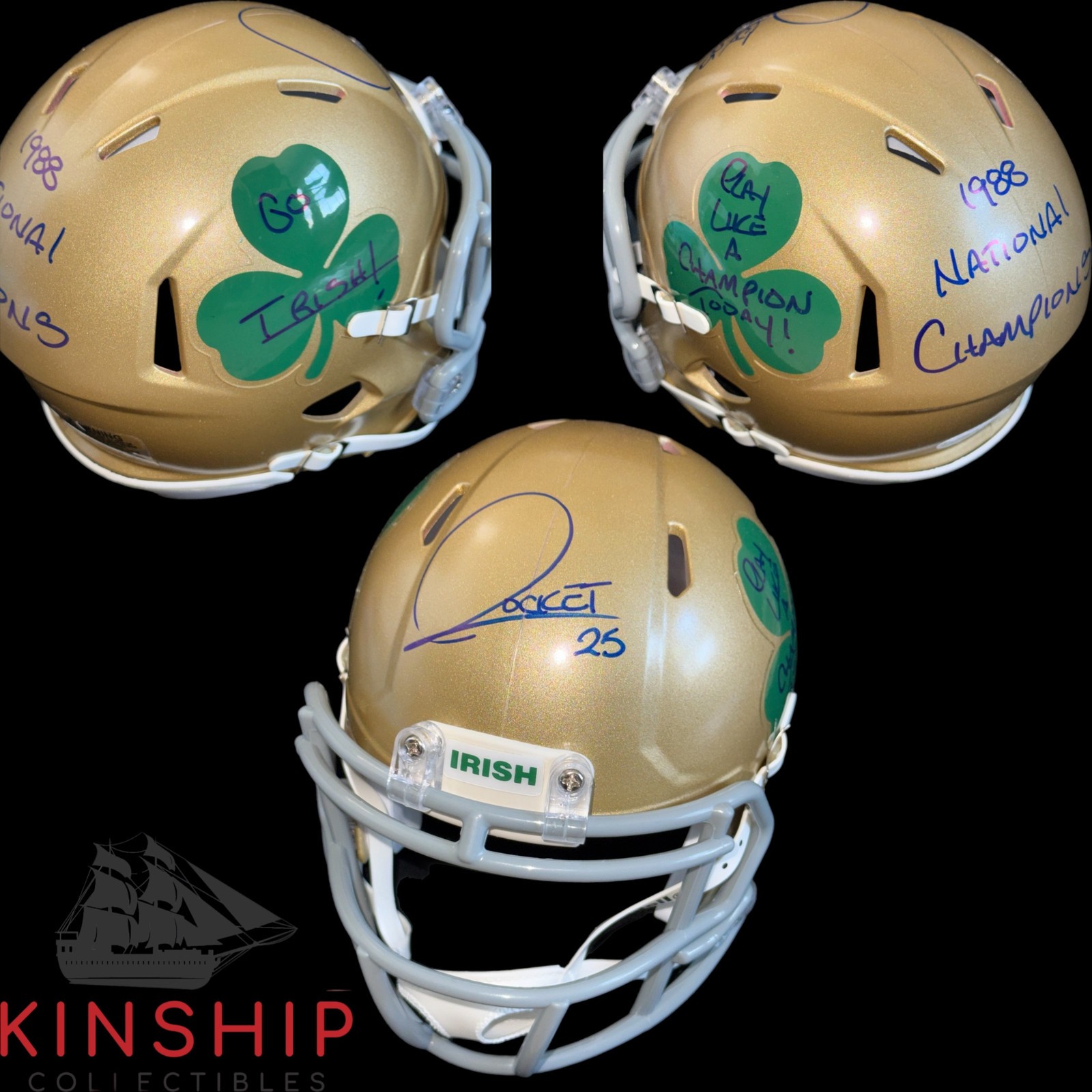 Rocket Ismail signed Notre Dame Football Mini Helmet JSA COA Inscribed Auto F98