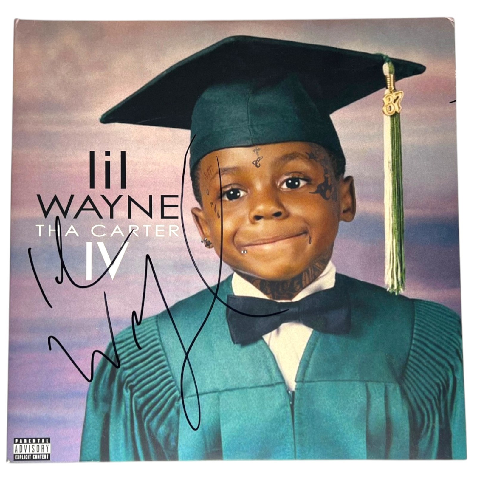 LIL WAYNE SIGNED AUTOGRAPHED THA CARTER IV 4 VINYL ALBUM LP RECORD JSA COA