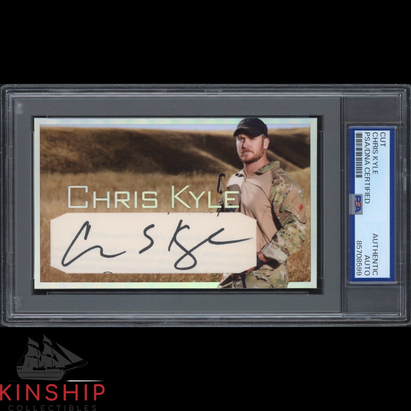 Chris Kyle signed Cut 3x5 Custom Card PSA DNA Slab Military Auto C5733