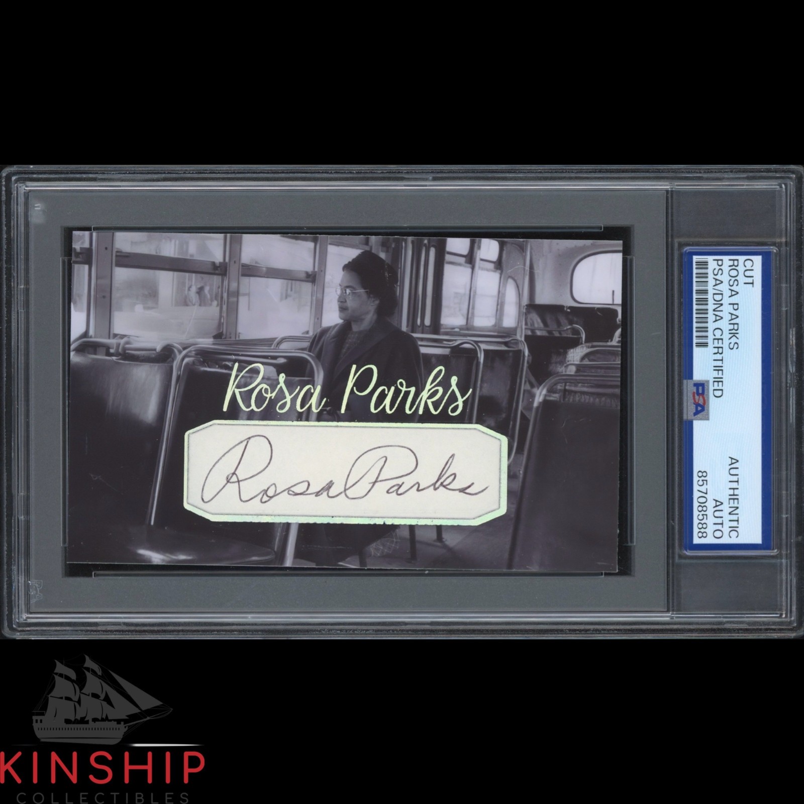 Rosa Parks signed Cut 3x5 Custom Card PSA DNA Slab Rare Bold Auto C5735
