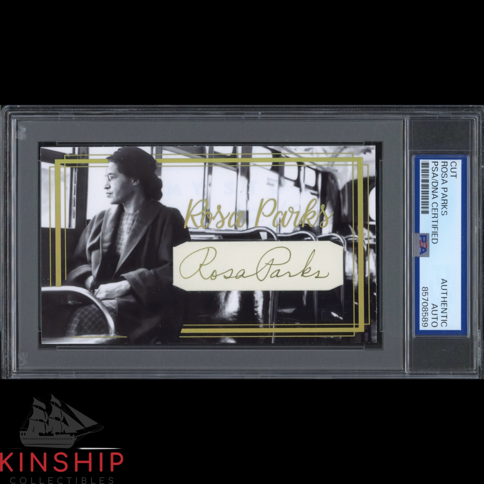 Rosa Parks signed Cut 3x5 Custom Card PSA DNA Slab Rare Bold Auto C5738