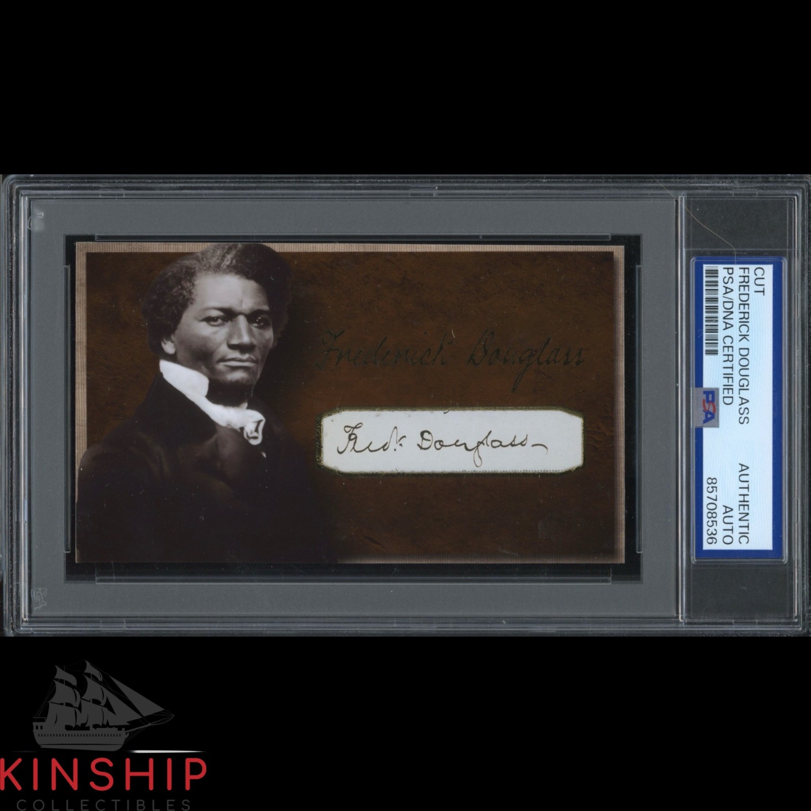 Frederick Douglass signed Cut 3x5 Custom Card PSA DNA Slab Historical Auto C5737