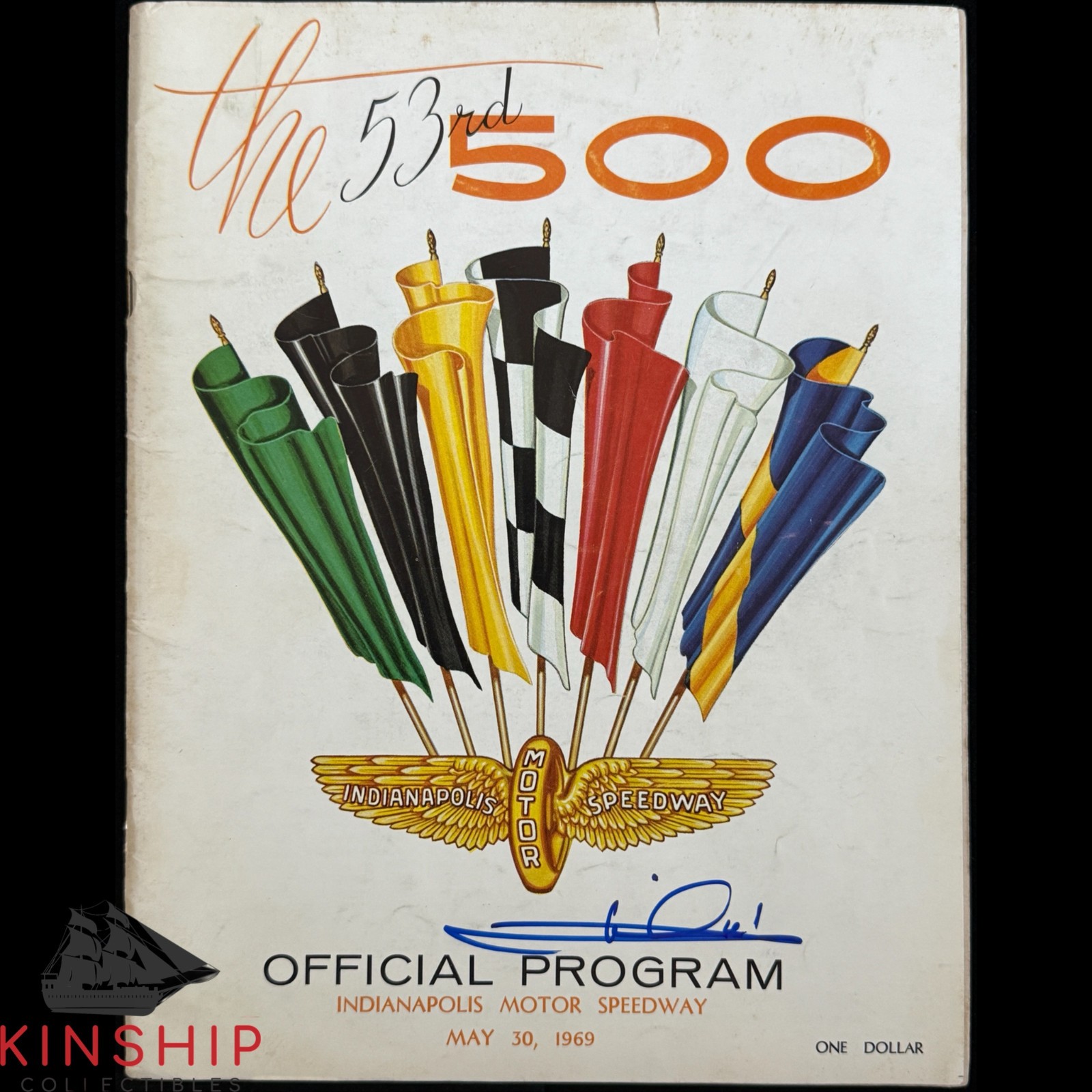 Mario Andretti signed 1969 Indy 500 Program JSA COA NASCAR Auto Winner E386