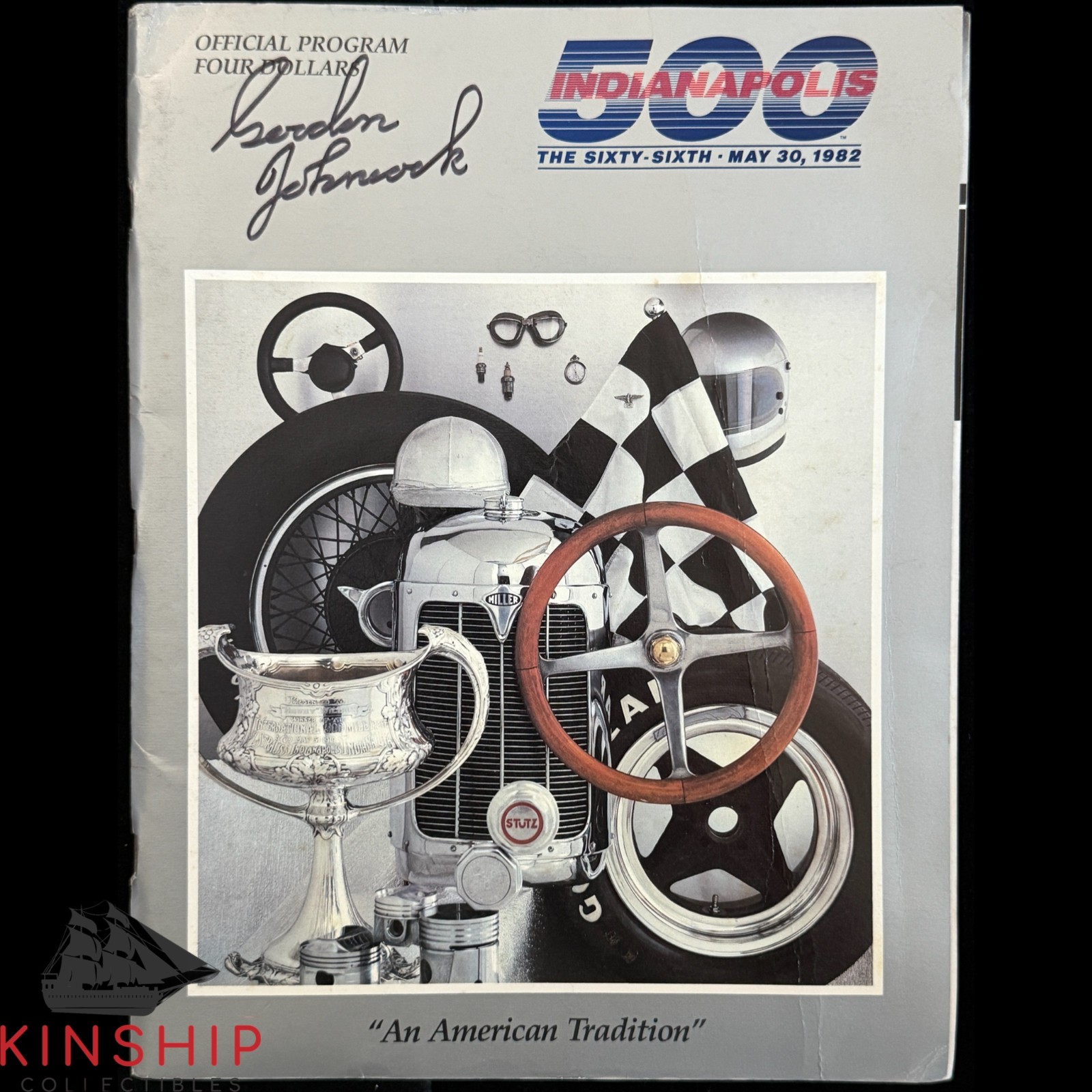 Gordon Johncock signed 1982 Indy 500 Program JSA COA Race Auto Winner E390
