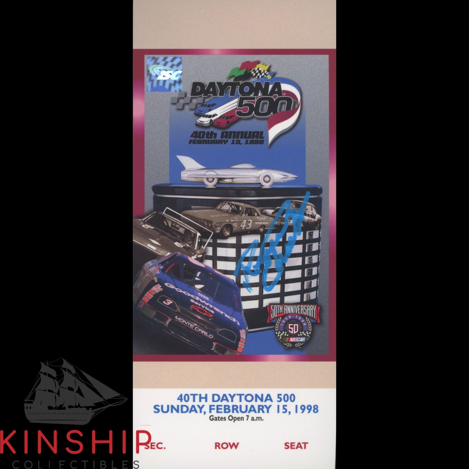 Richard Childress signed 1998 Daytona 500 Ticket JSA COA NASCAR Auto Z2550