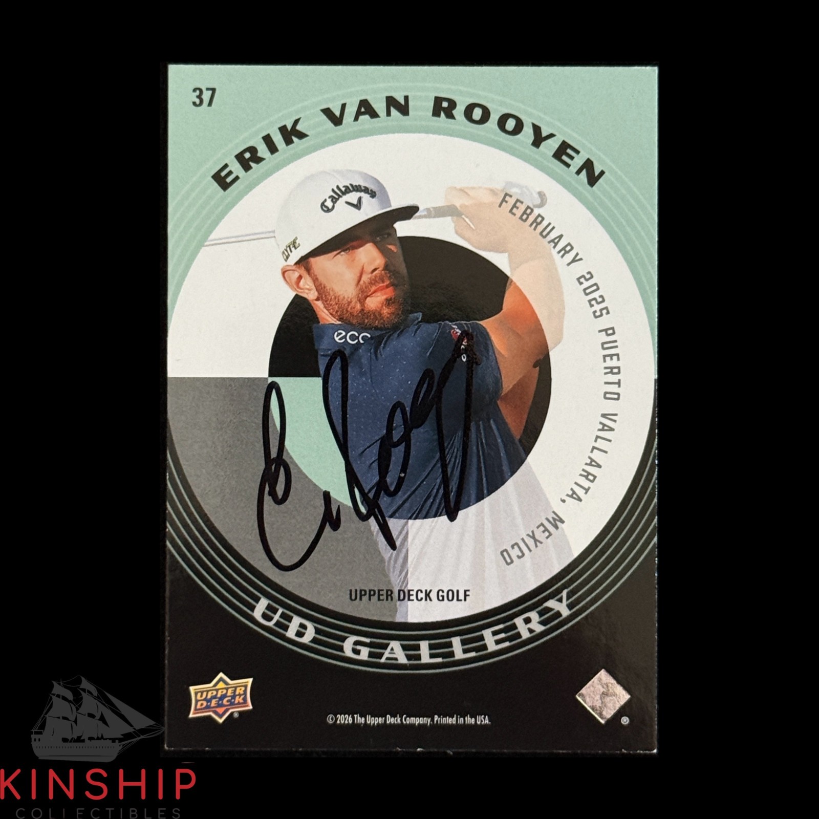 Erik Van Rooyen signed 2026 Upper Deck Golf Trading Card PGA Masters Auto R124