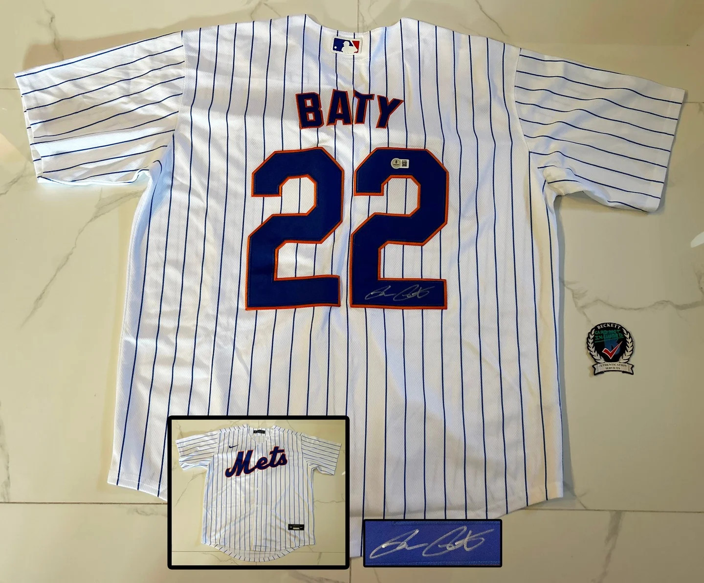 Brett Baty Signed Jersey New York Mets Beckett BAS COA