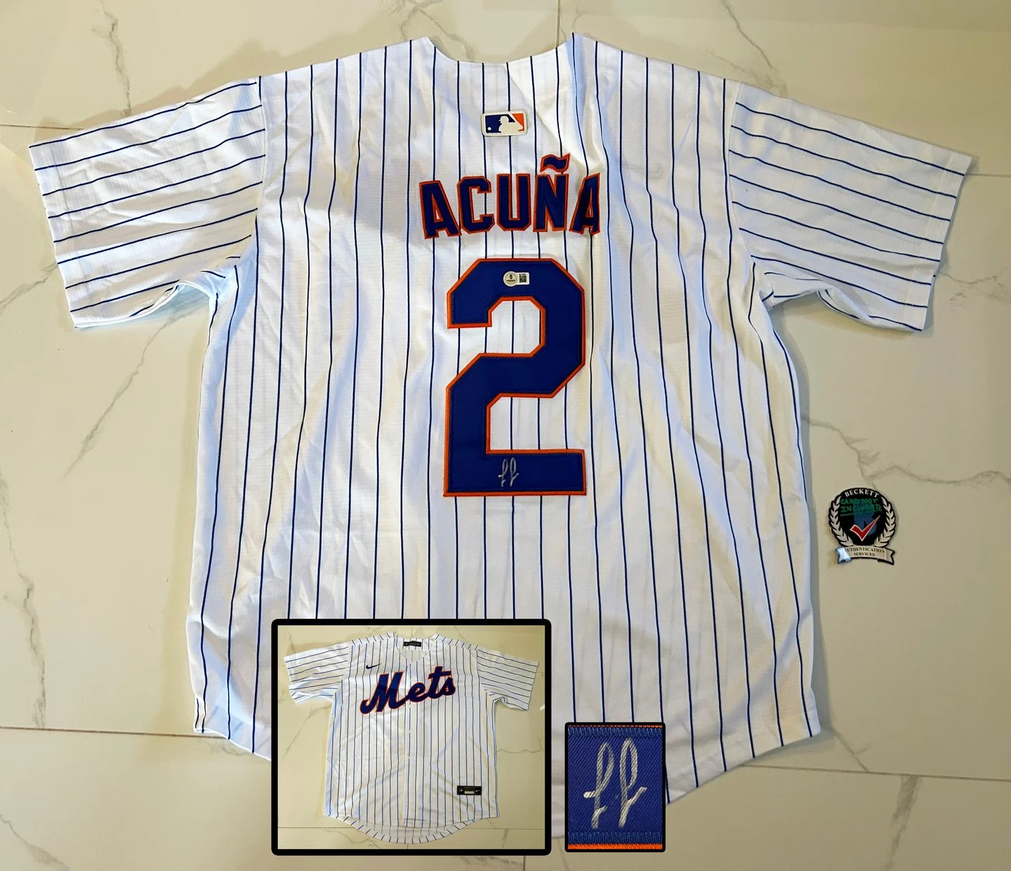 Luisangel Acuna Signed Jersey New York Mets Beckett BAS COA