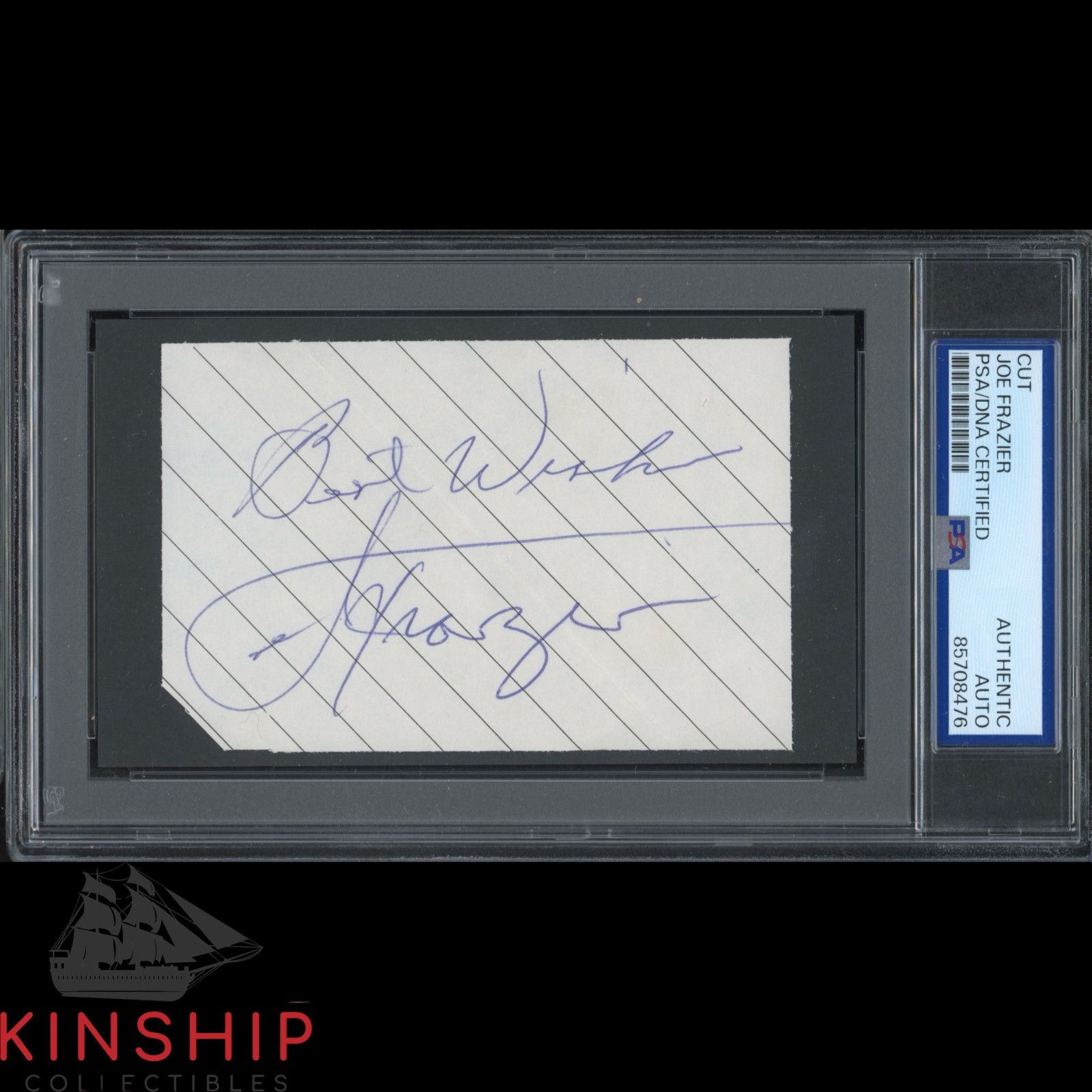 Joe Frazier signed Cut PSA DNA Slabbed Boxing Inscribed Auto C5758
