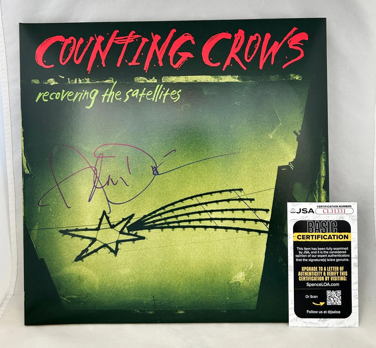 Adam Duritz Signed Vinyl LP Album Counting Crows Recovering The Satellites JS...