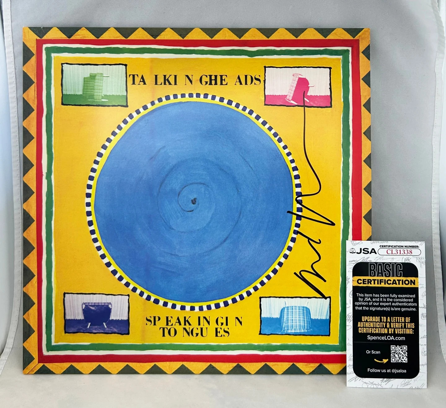 David Byrne Signed Vinyl LP Album Talking Heads Speaking In Tongues JSA COA
