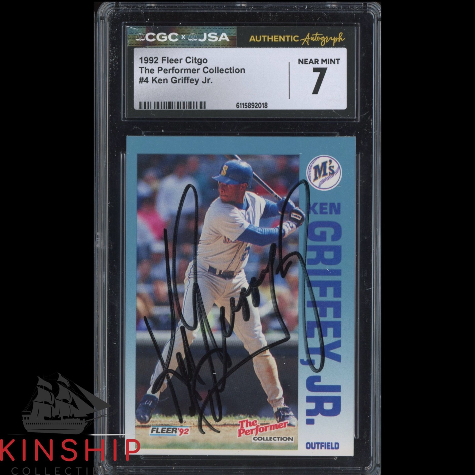 Ken Griffey Jr signed 1992 Fleer Citgo Card JSA CGC Slab Baseball HOF Auto C5819