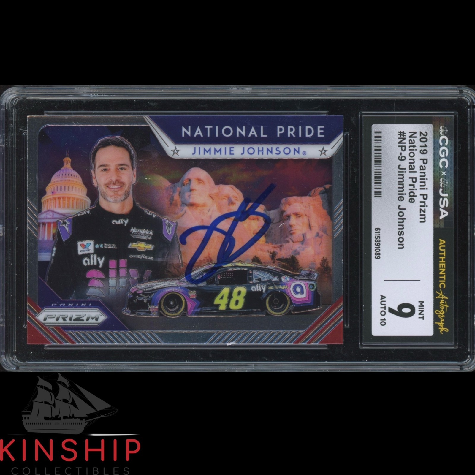 Jimmie Johnson signed 2019 Panini Prizm Card JSA CGC Slab NASCAR Auto C5822