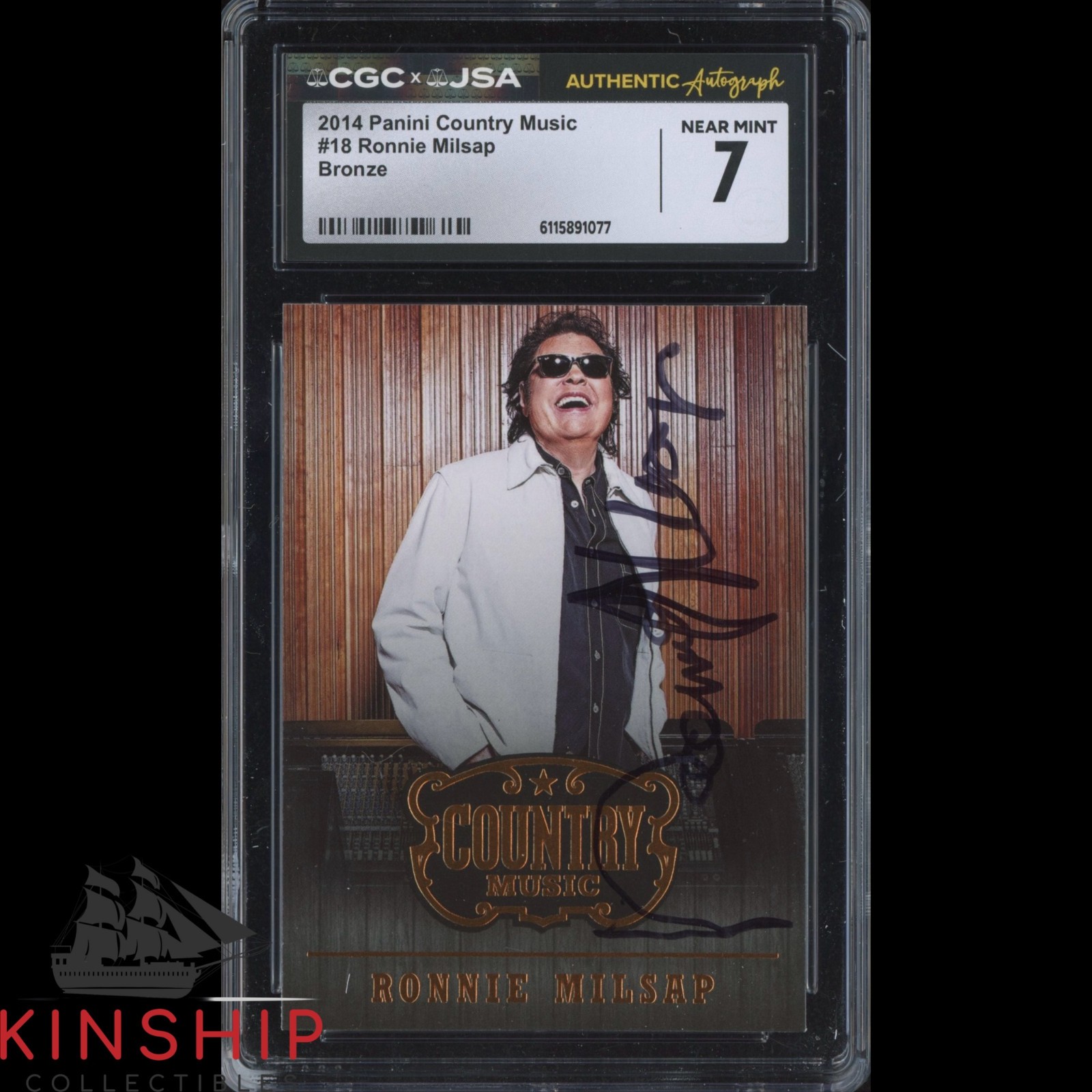 Ronnie Milsap signed 2014 Panini Card JSA CGC Slab Country Music Auto C5827