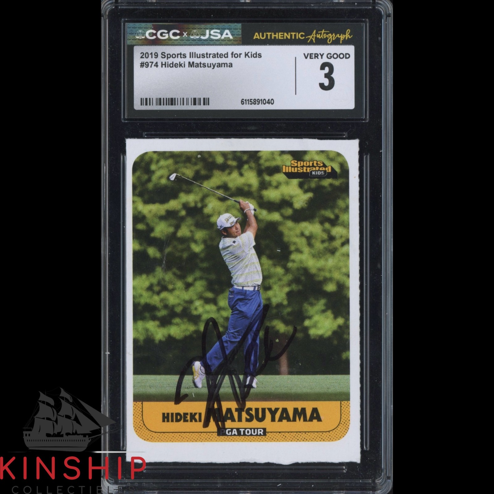 Hideki Matsuyama signed 2019 SI for Kids Card JSA CGC Slab Golf Auto C5833