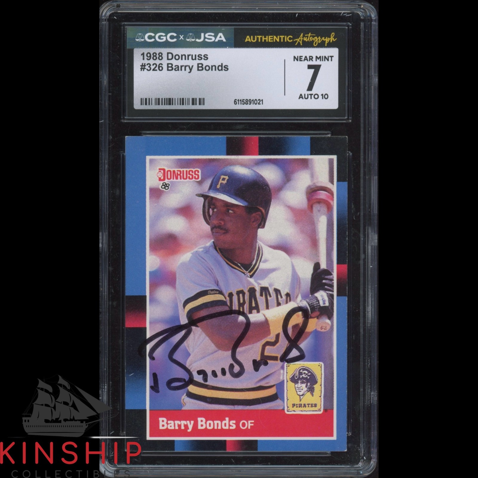 Barry Bonds signed 1988 Donruss Trading Card JSA CGC Slab Baseball Auto 10 C5854