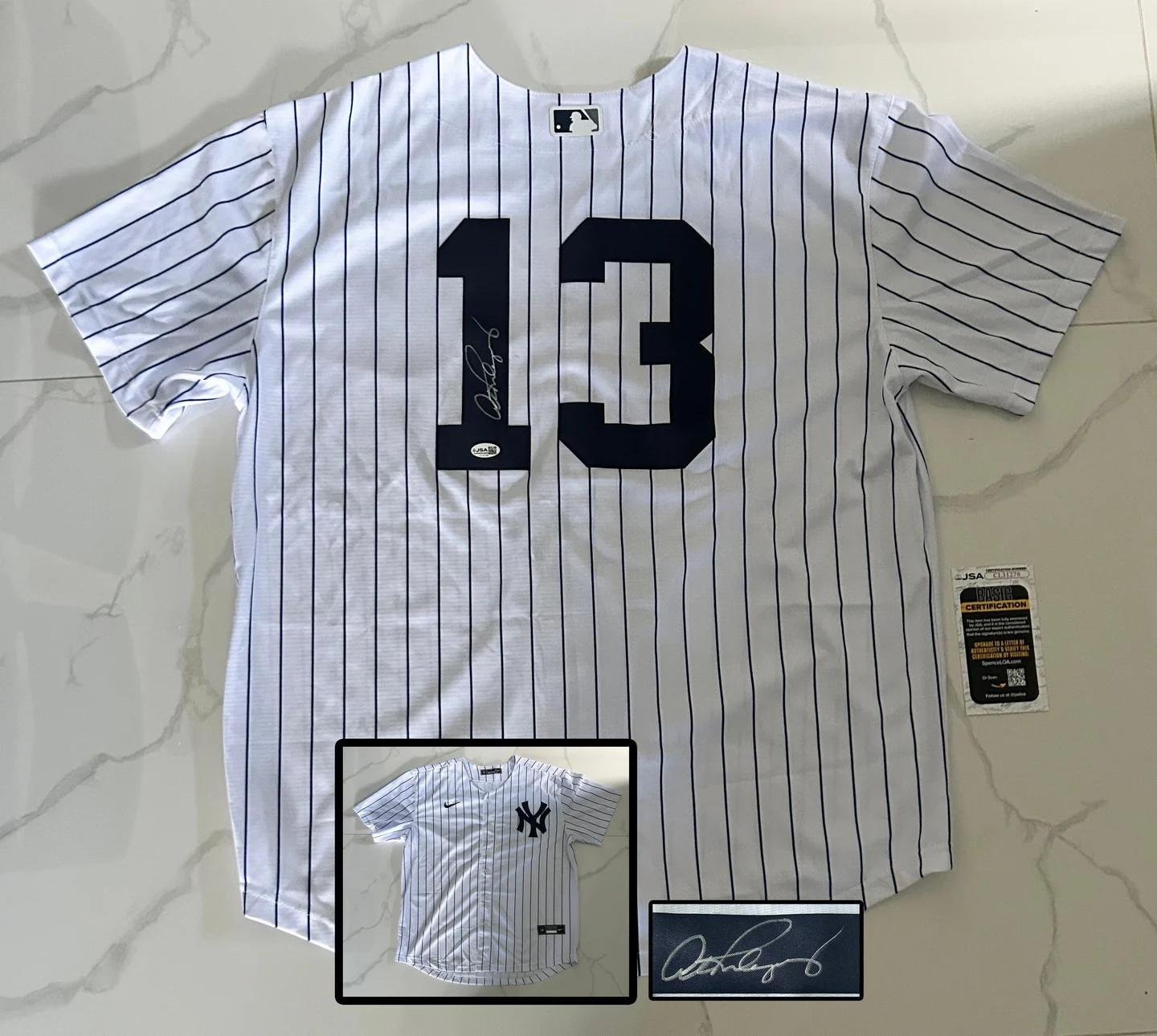 Alex Rodriguez Signed Jersey New York Yankees JSA 1 COA