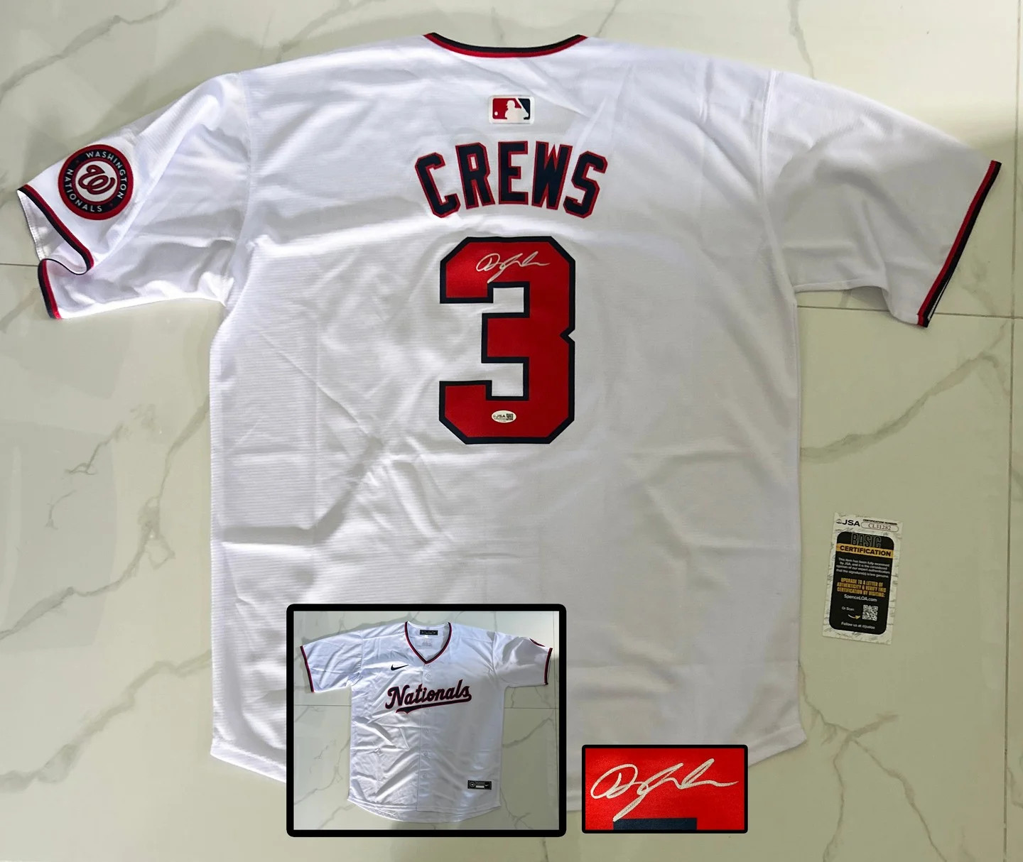 Dylan Crews Signed Jersey Washington Nationals JSA COA