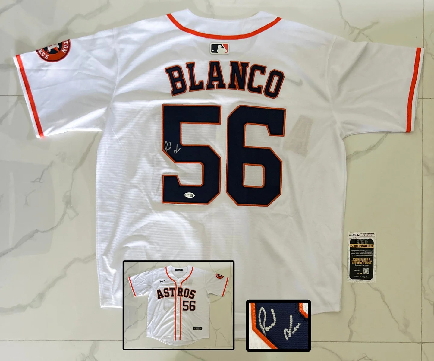 Ronel Blanco Signed Jersey Houston Astros JSA COA