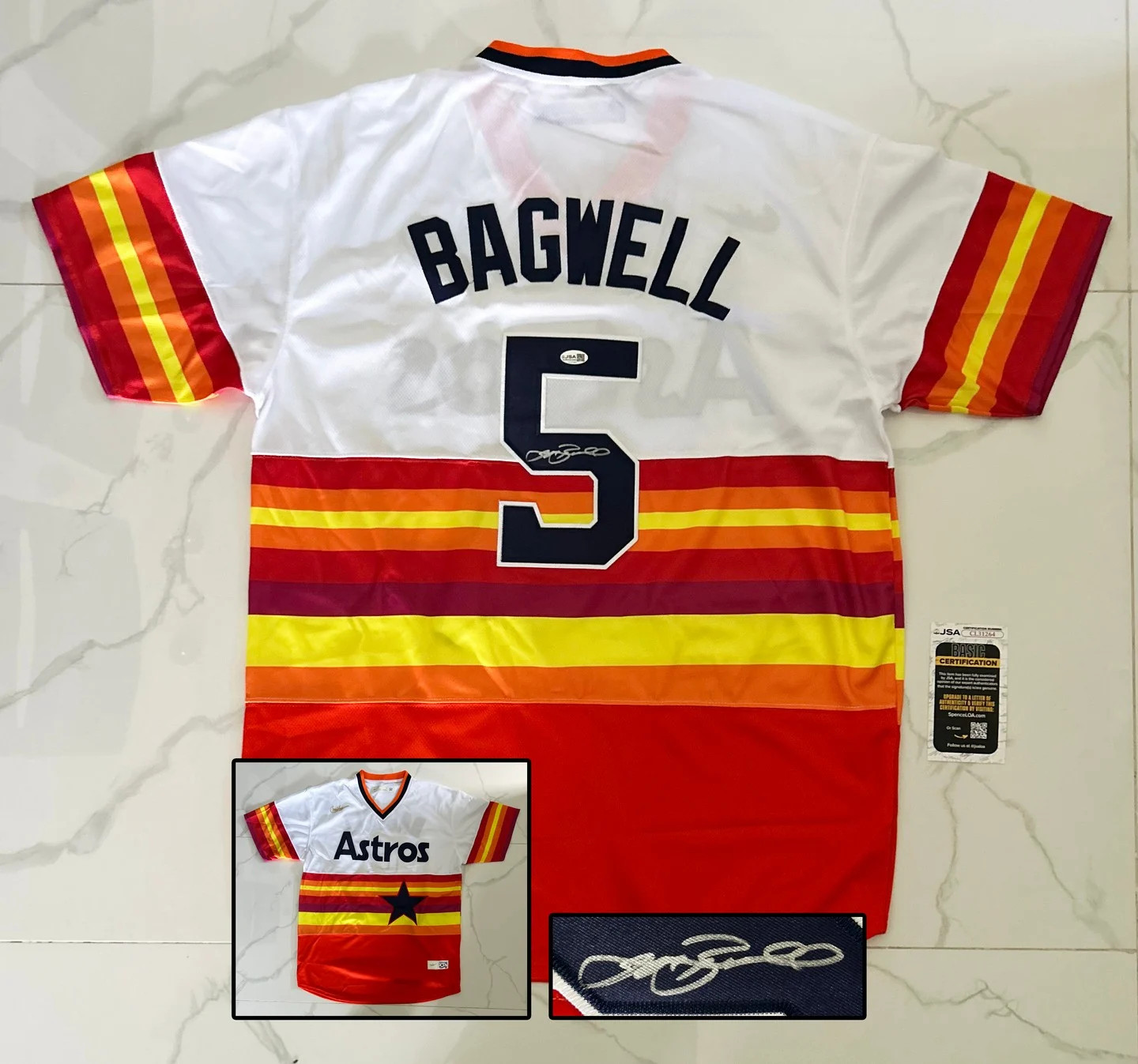 Jeff Bagwell Signed Jersey Houston Astros JSA 1 COA