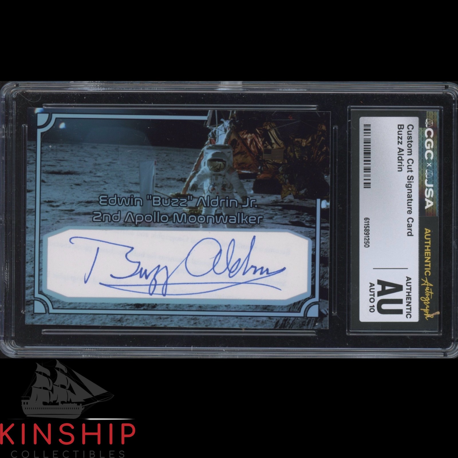 Buzz Aldrin signed Cut Custom Trading Card JSA CGC Slab Space Auto 10 C5906