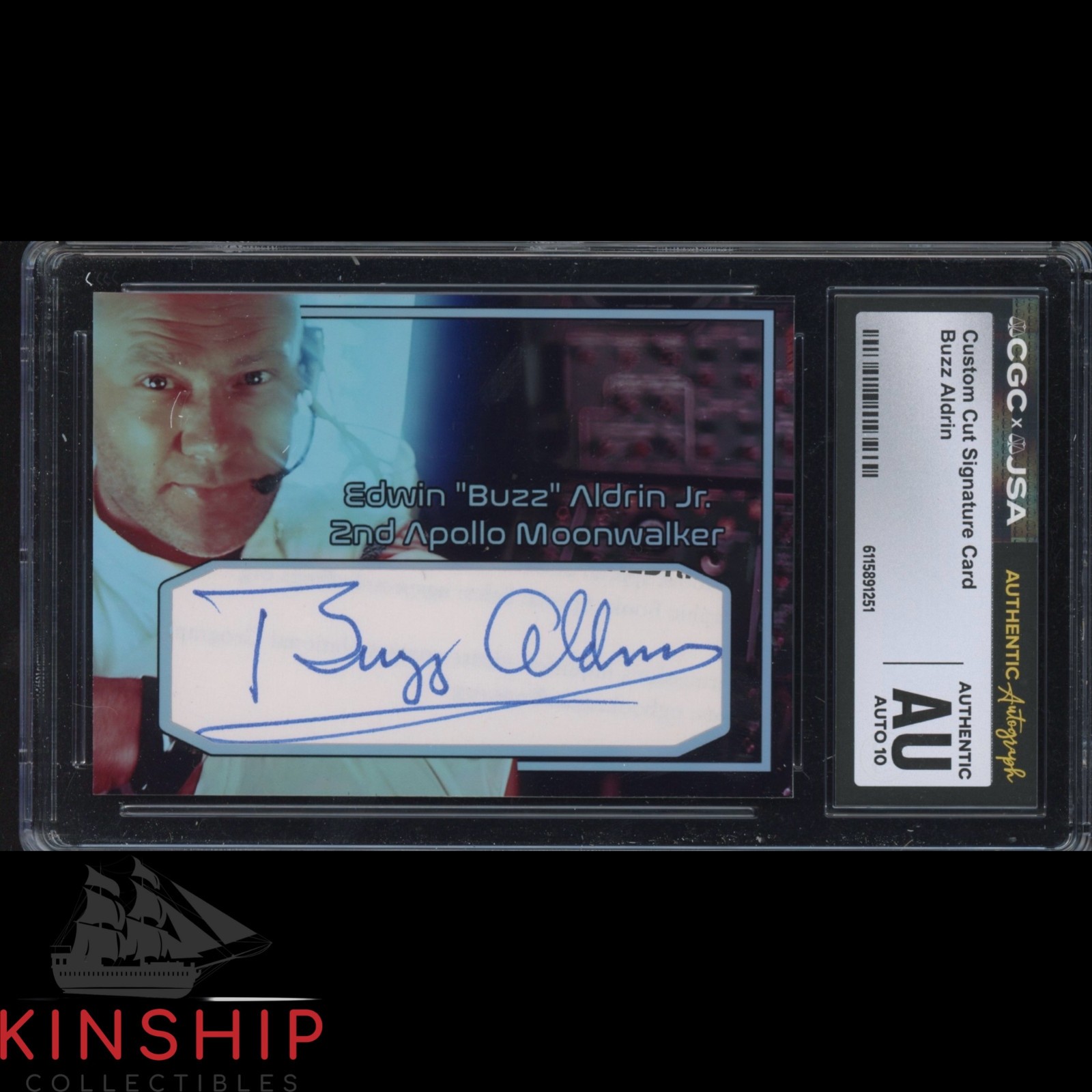Buzz Aldrin signed Cut Custom Trading Card JSA CGC Slab Space Auto 10 C5904