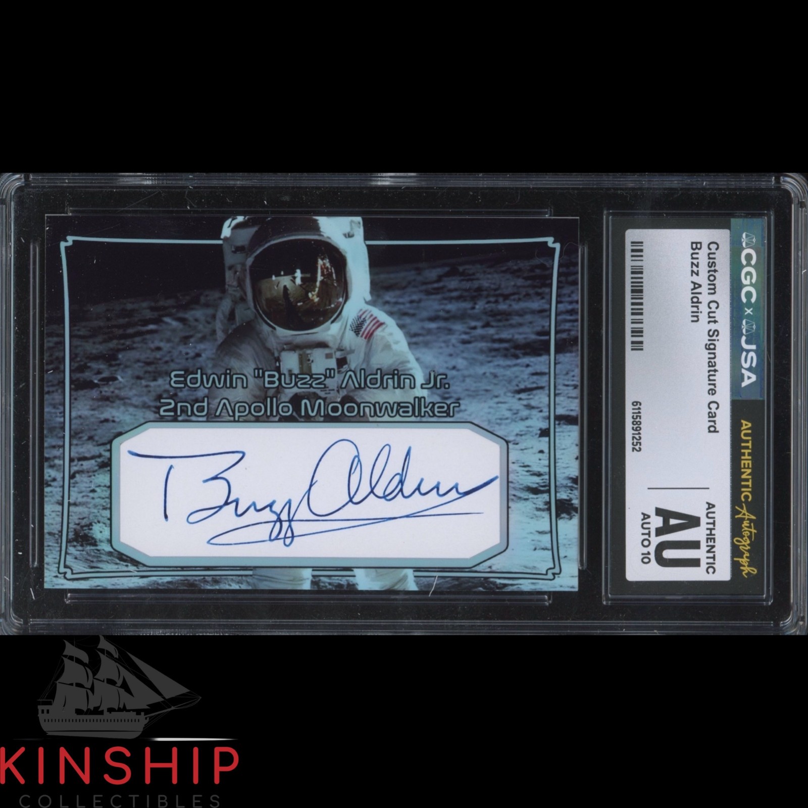 Buzz Aldrin signed Cut Custom Trading Card JSA CGC Slab Space Auto 10 C5905