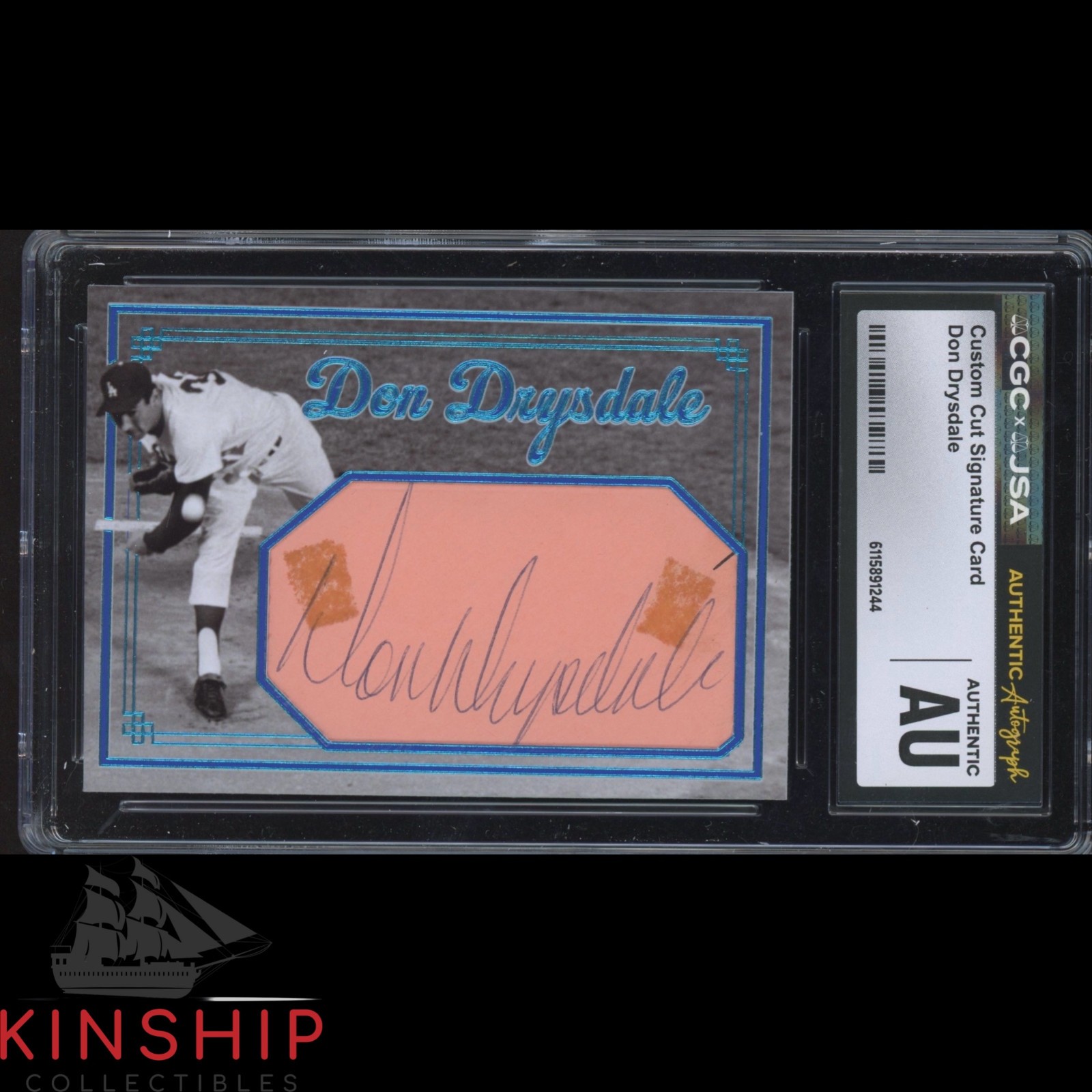 Don Drysdale signed Cut Custom Trading Card JSA CGC Slab Baseball HOF Auto C5907