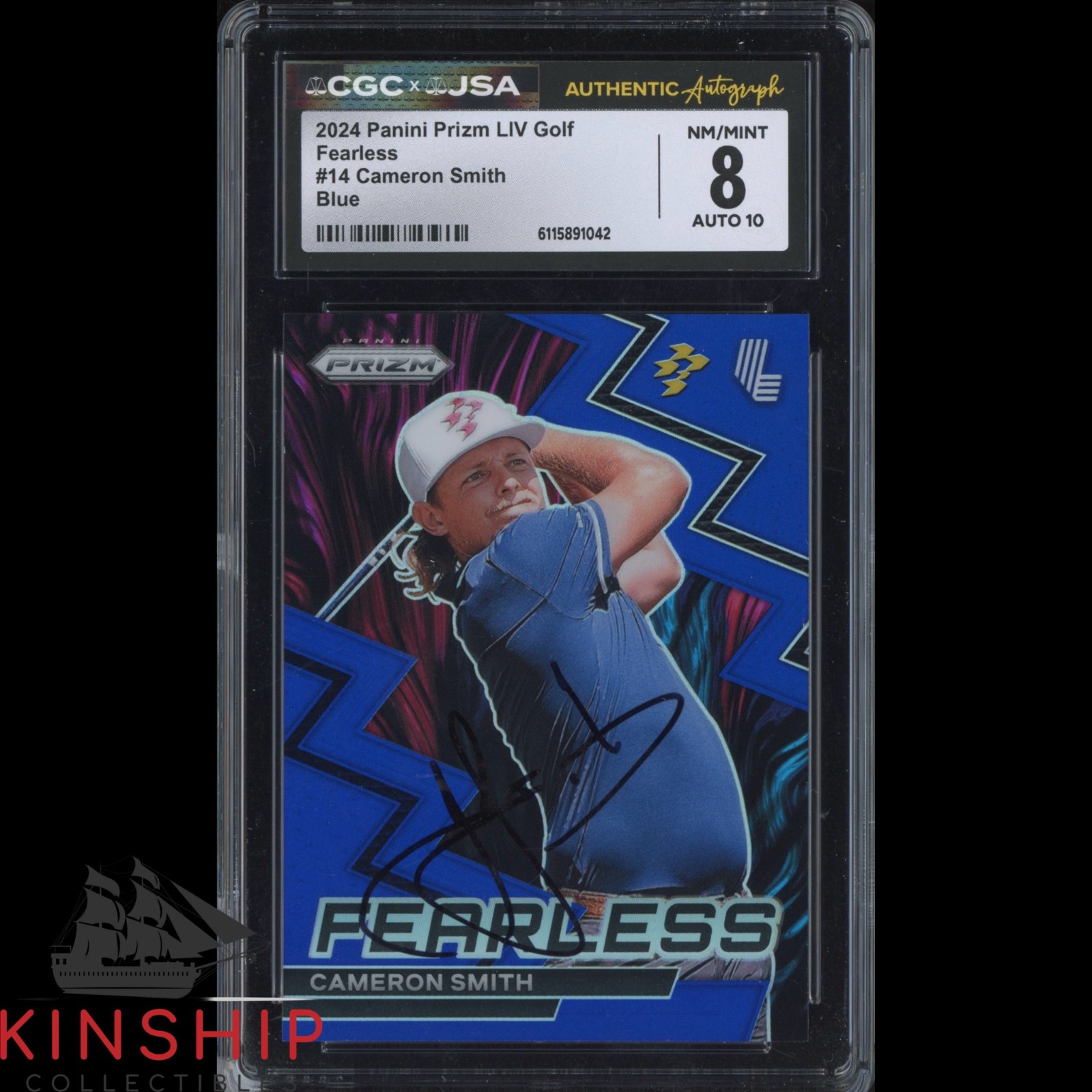 Cameron Smith signed 2024 Panini Prizm LIV Golf Card JSA CGC Slab Auto 10 C5838