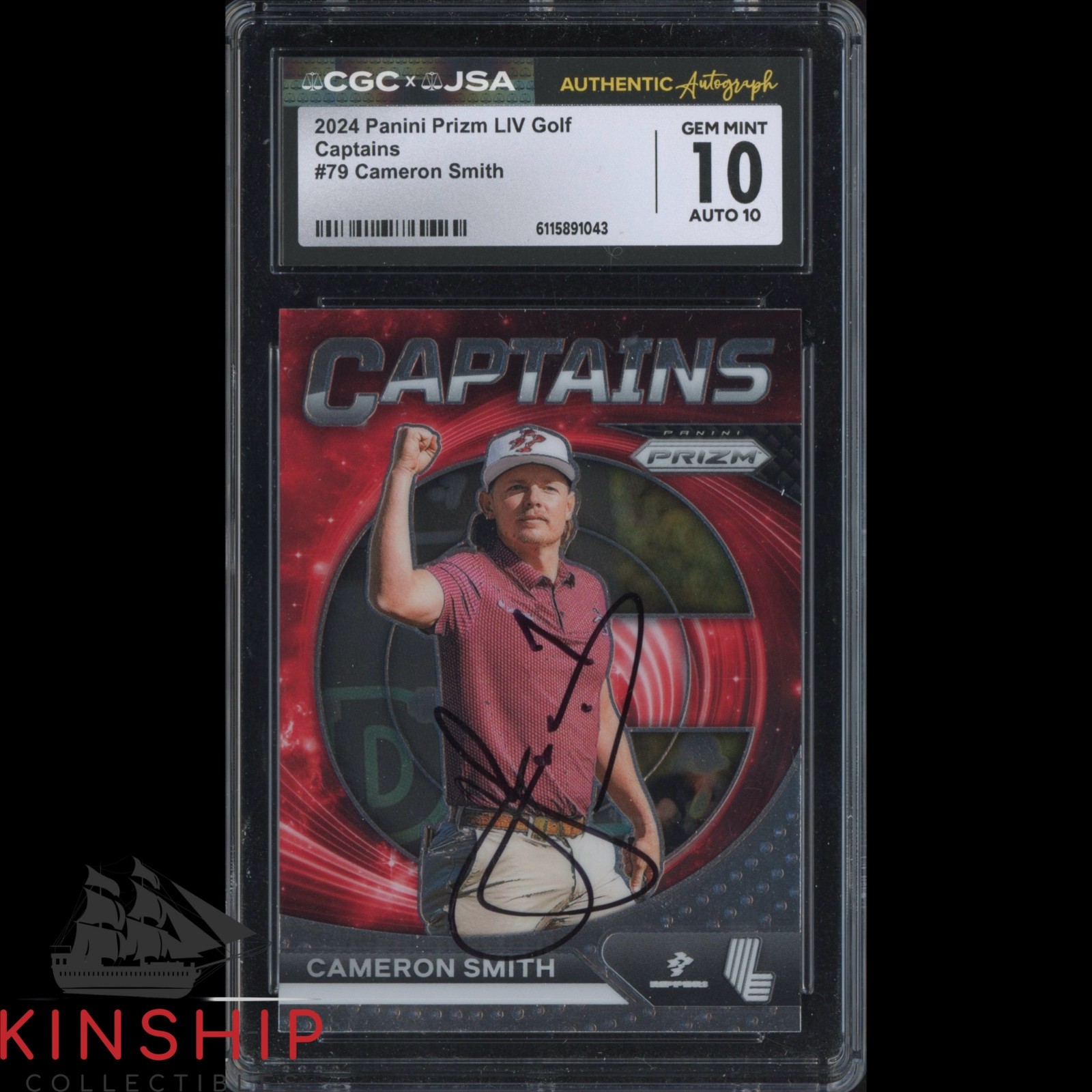 Cameron Smith signed 2024 Panini Prizm LIV Golf Card JSA CGC GM 10 Auto 10 C5839