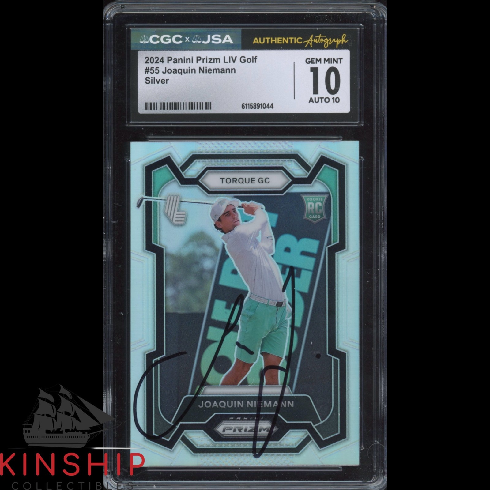 Joaquin Niemann signed 2024 Panini Prizm LIV Golf Card JSA CGC GM 10 Auto C5836