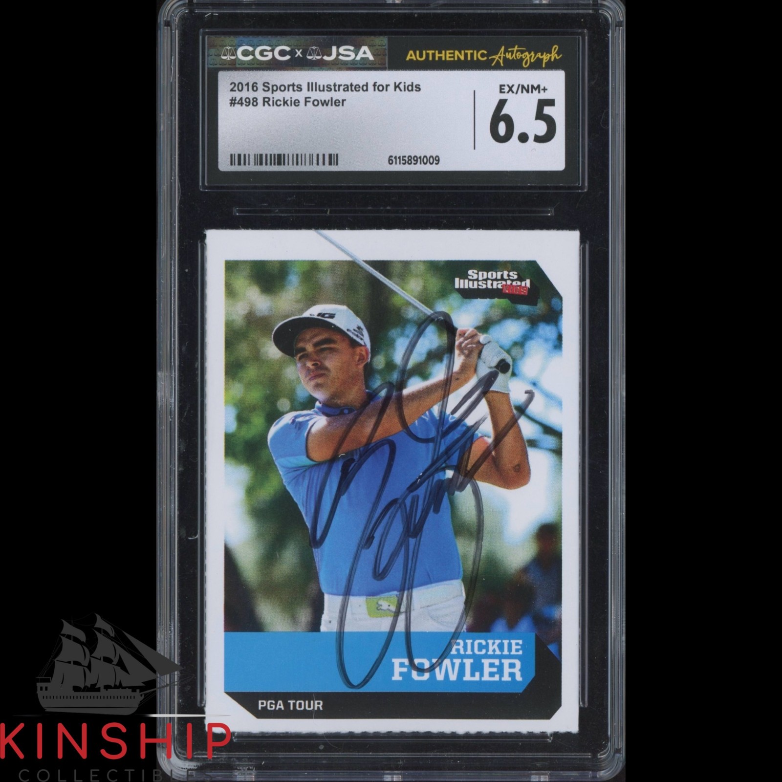 Rickie Fowler signed 2016 SI for Kids Card JSA CGC Slab Golf Sports Auto C5897