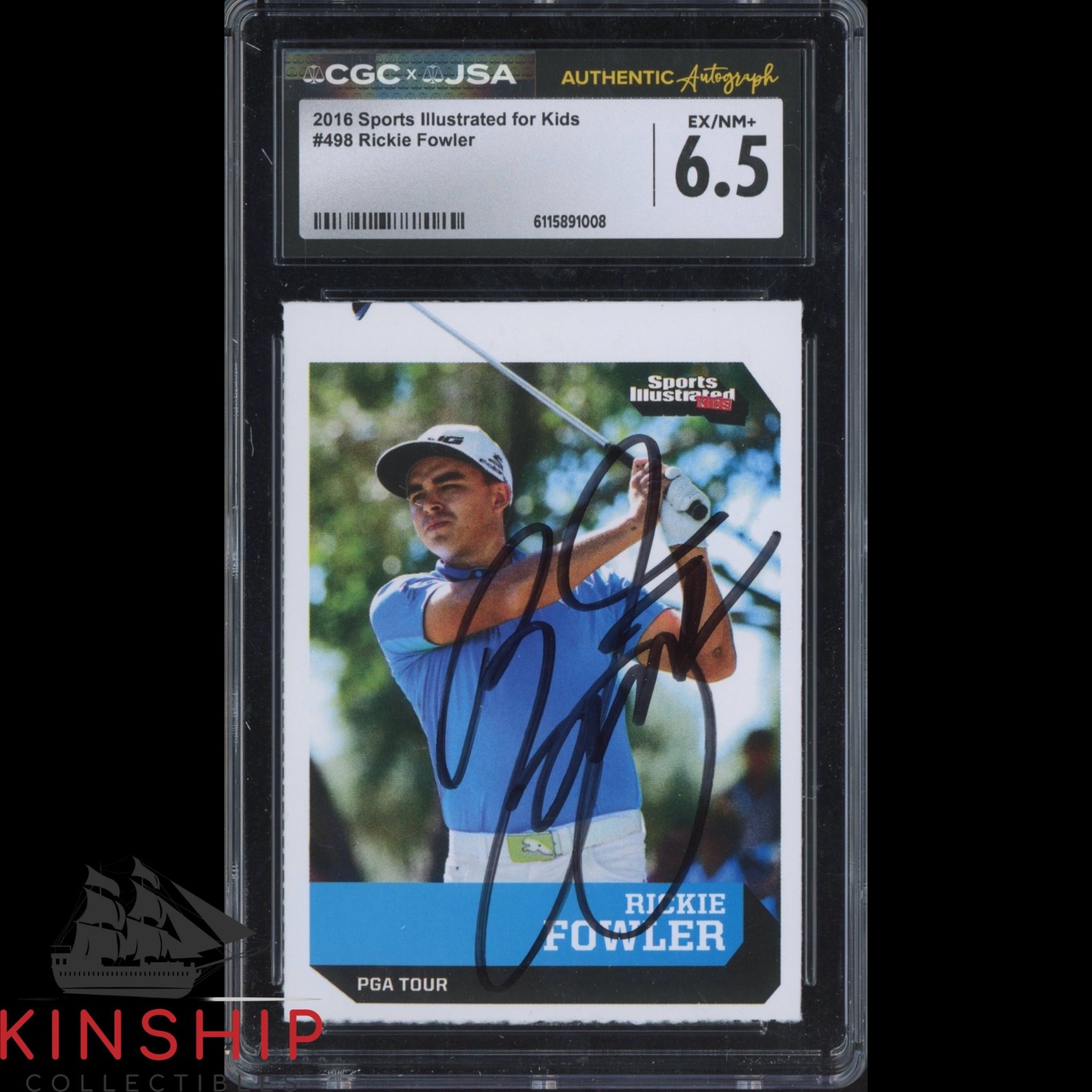 Rickie Fowler signed 2016 SI for Kids Card JSA CGC Slab Golf Sports Auto C5898