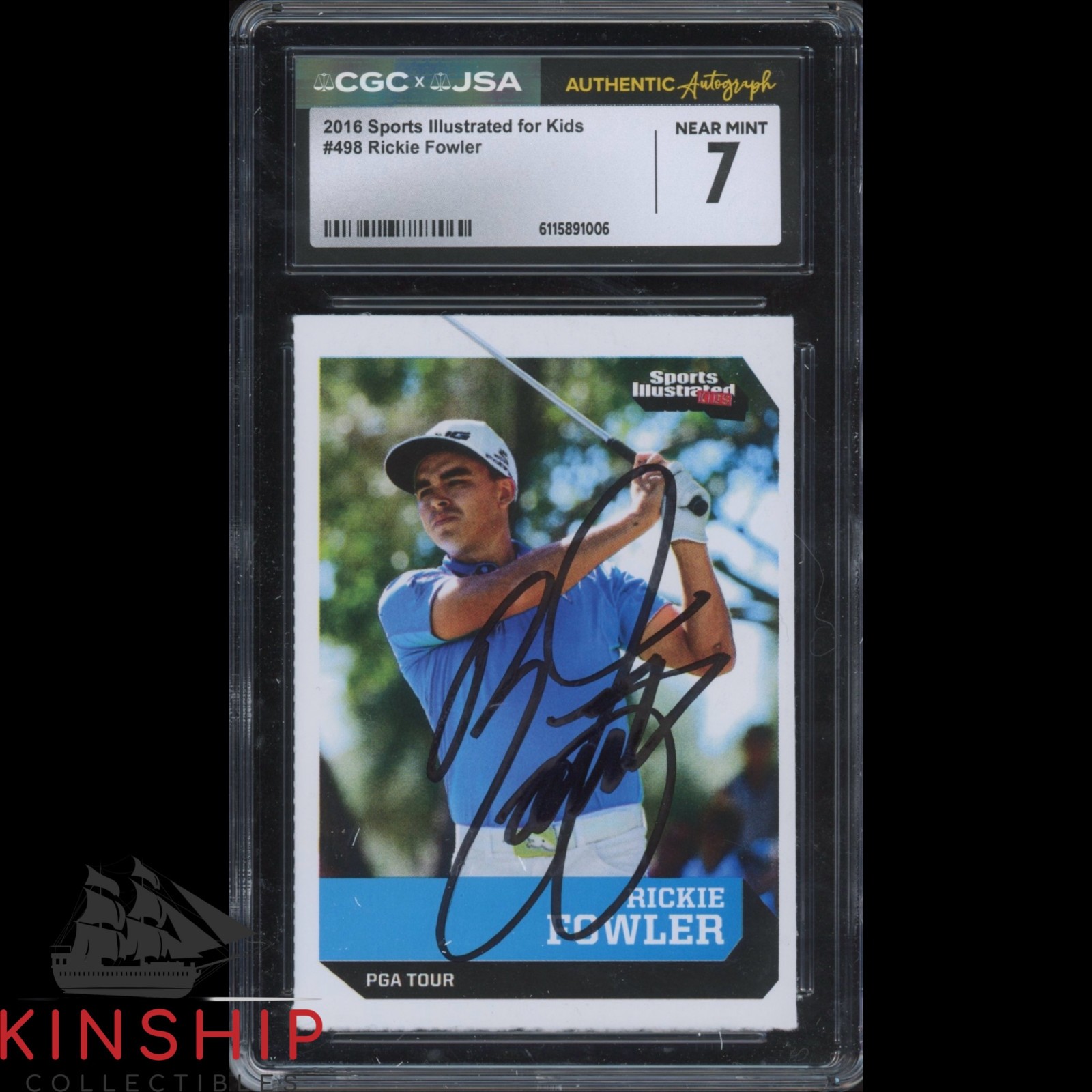 Rickie Fowler signed 2016 SI for Kids Card JSA CGC Slab Golf Sports Auto C5896