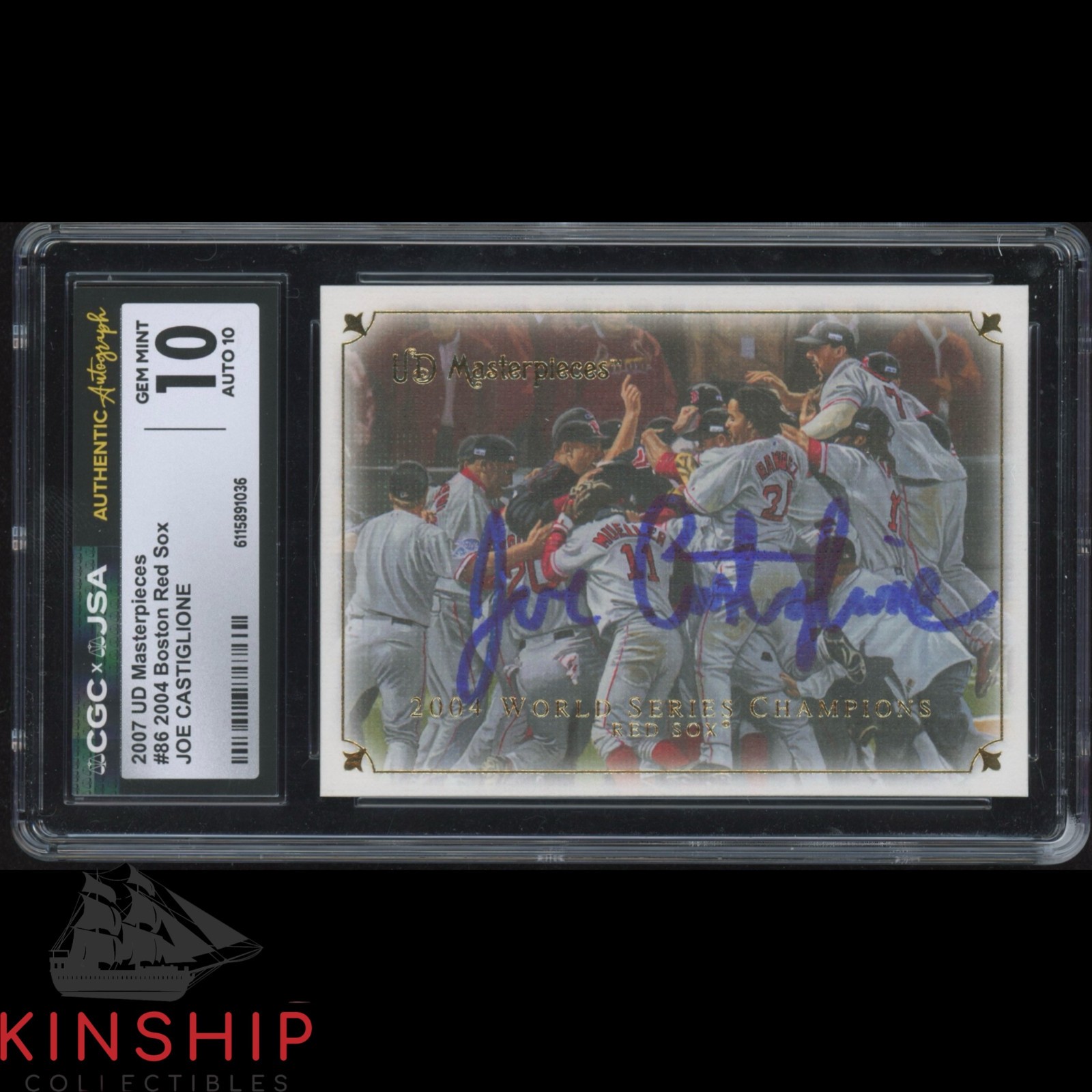 Joe Castiglione signed 2007 UD Masterpieces Card JSA CGC Slab Frick Auto C5856