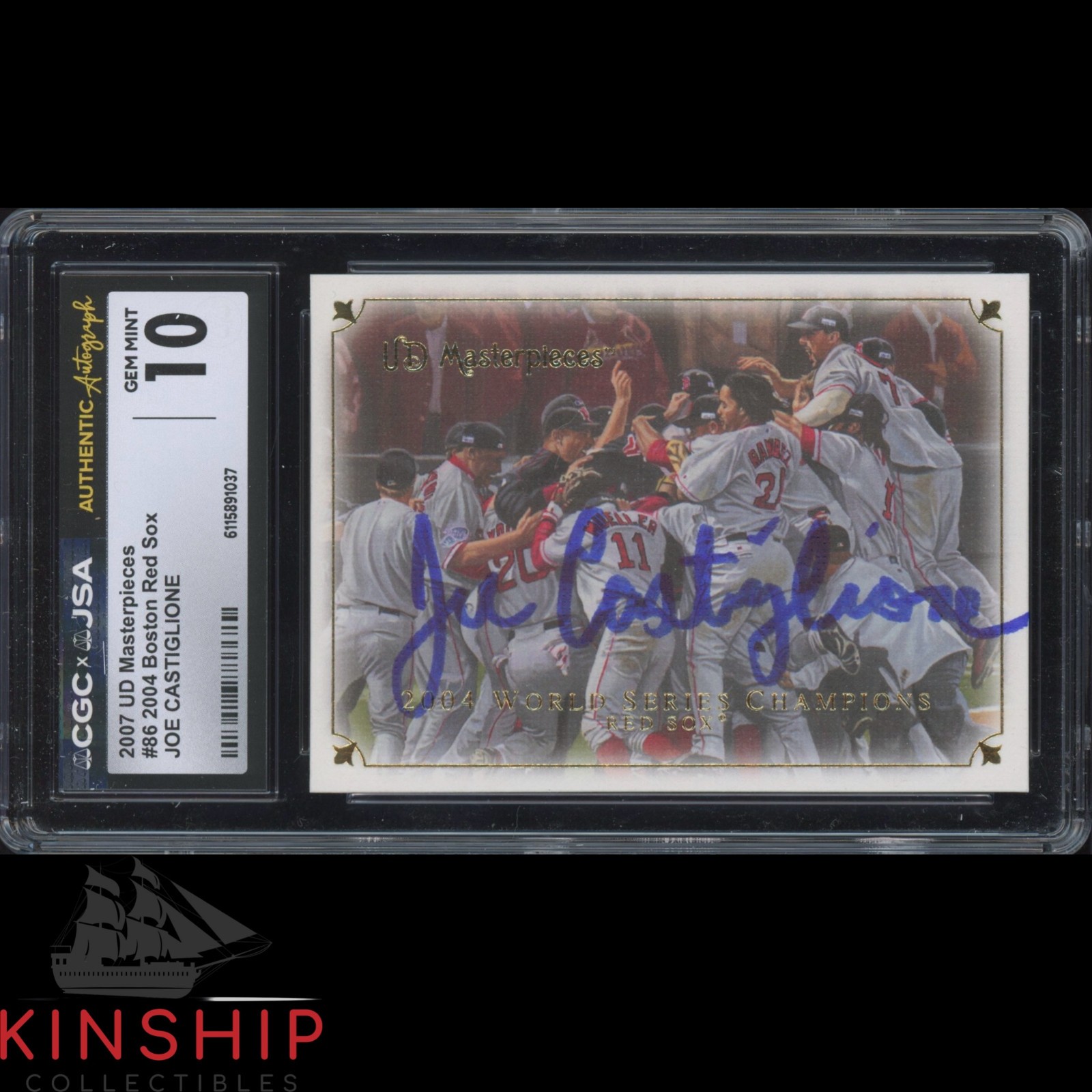 Joe Castiglione signed 2007 UD Masterpieces Card JSA CGC Slab Frick Auto C5855