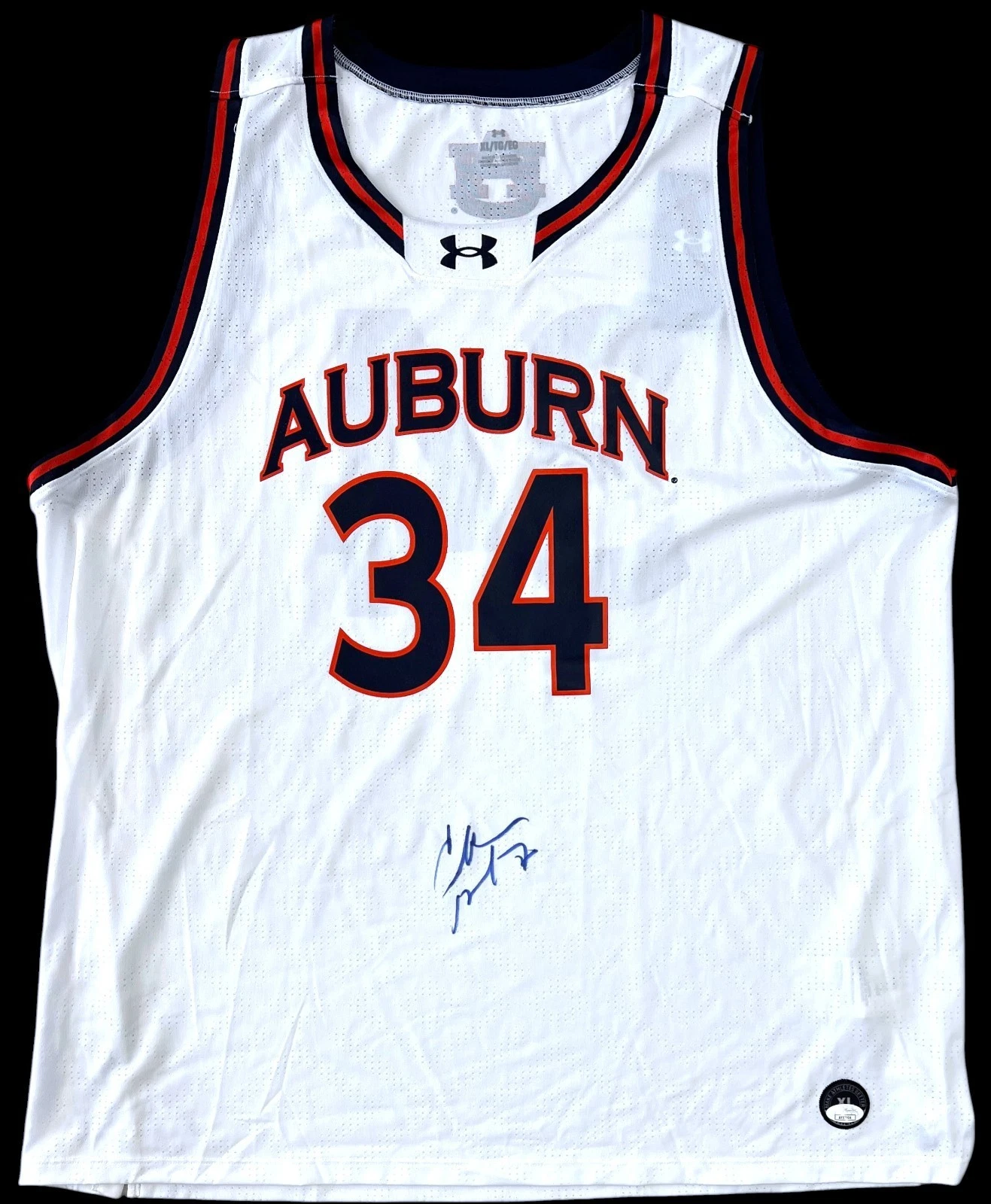 CHARLES BARKLEY SIGNED AUBURN TIGERS UNDER ARMOUR BASKETBALL JERSEY USA SUNS JSA