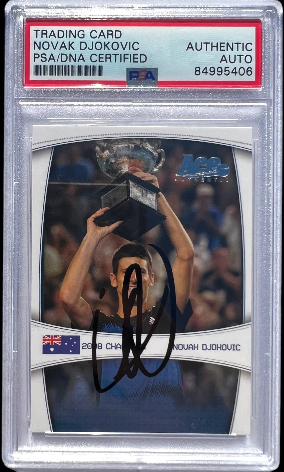 2008 ACE Novak Djokovic Signed #GS2 Australia Champion Card Auto Psa Dna